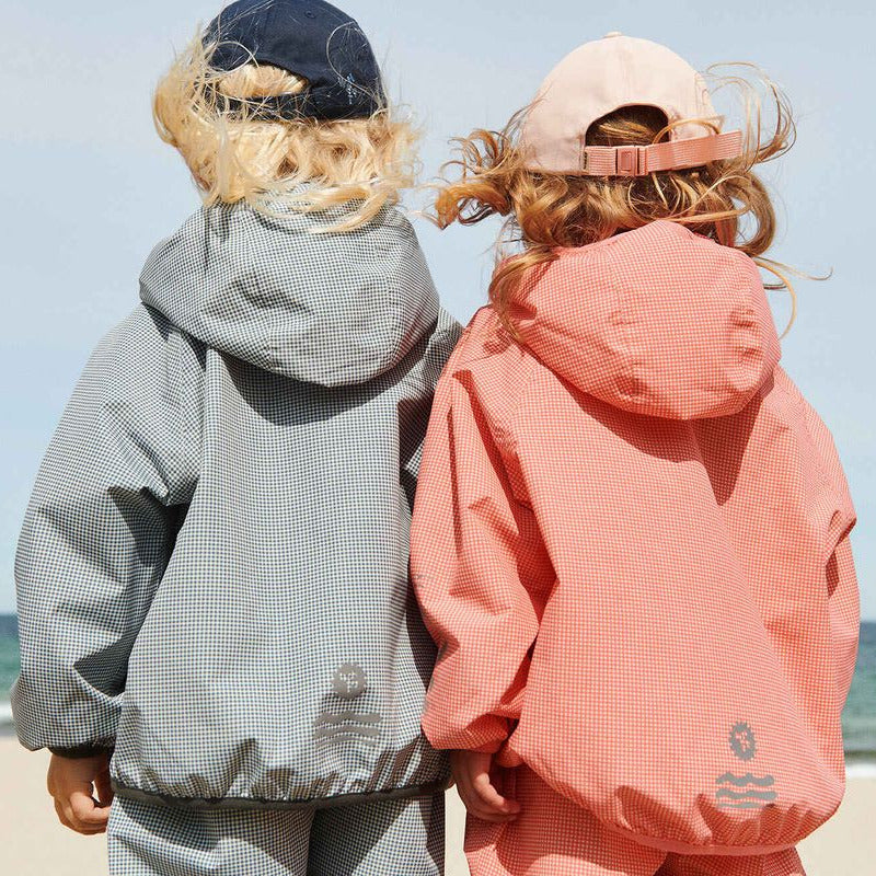 LIGHTWEIGHT GINGHAM WINDBREAKER SHELL