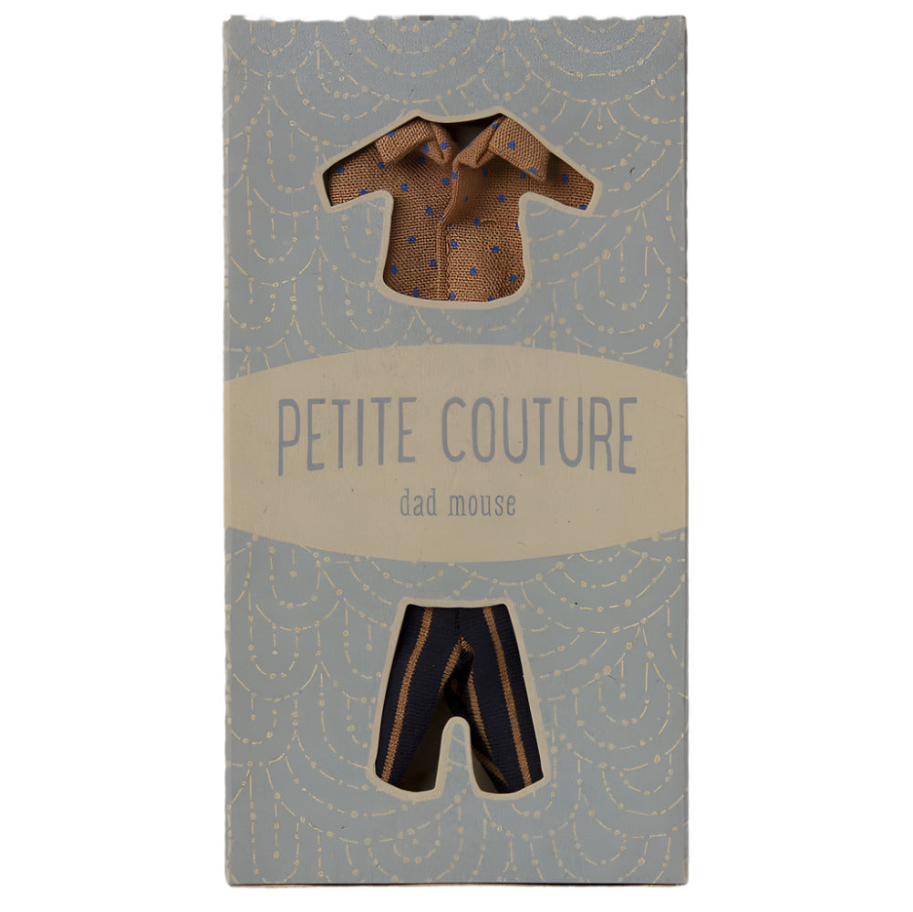 MAILEG POLKA DOT SHIRT & STRIPED PANT - DAD MOUSE