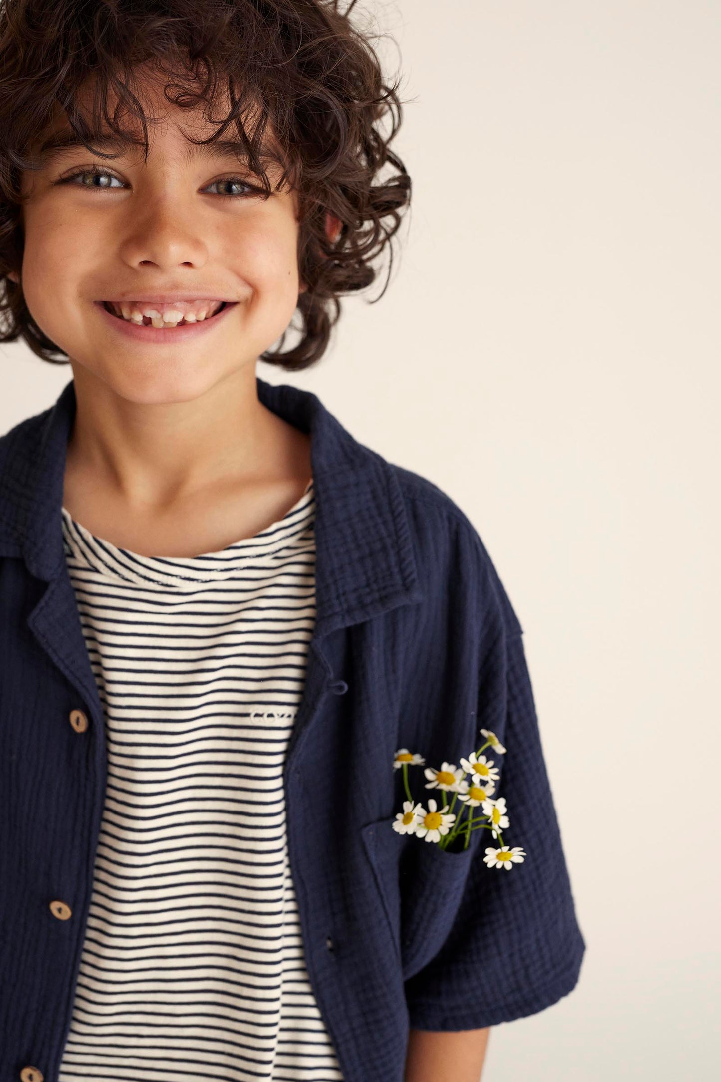 ABEL NAVY GAUZE SHIRT