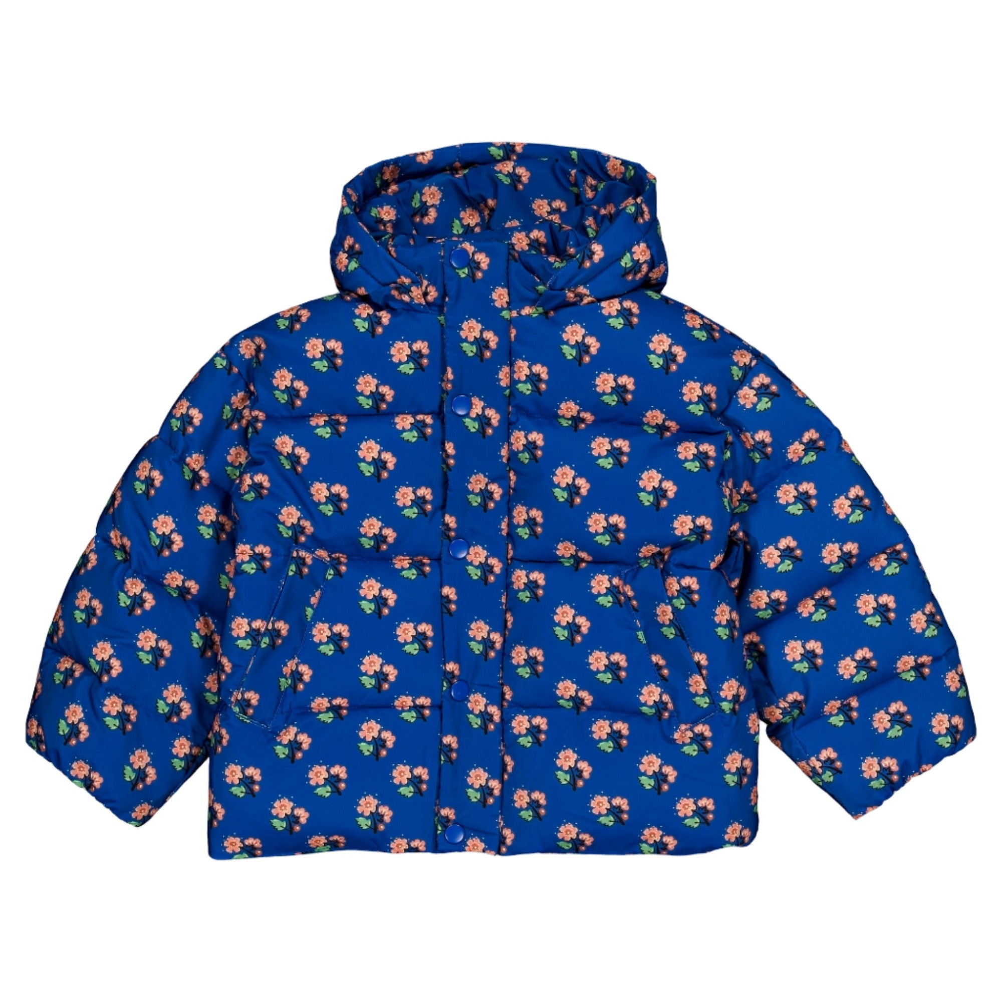 Blue jacket with floral pattern on a white background - Little-ish