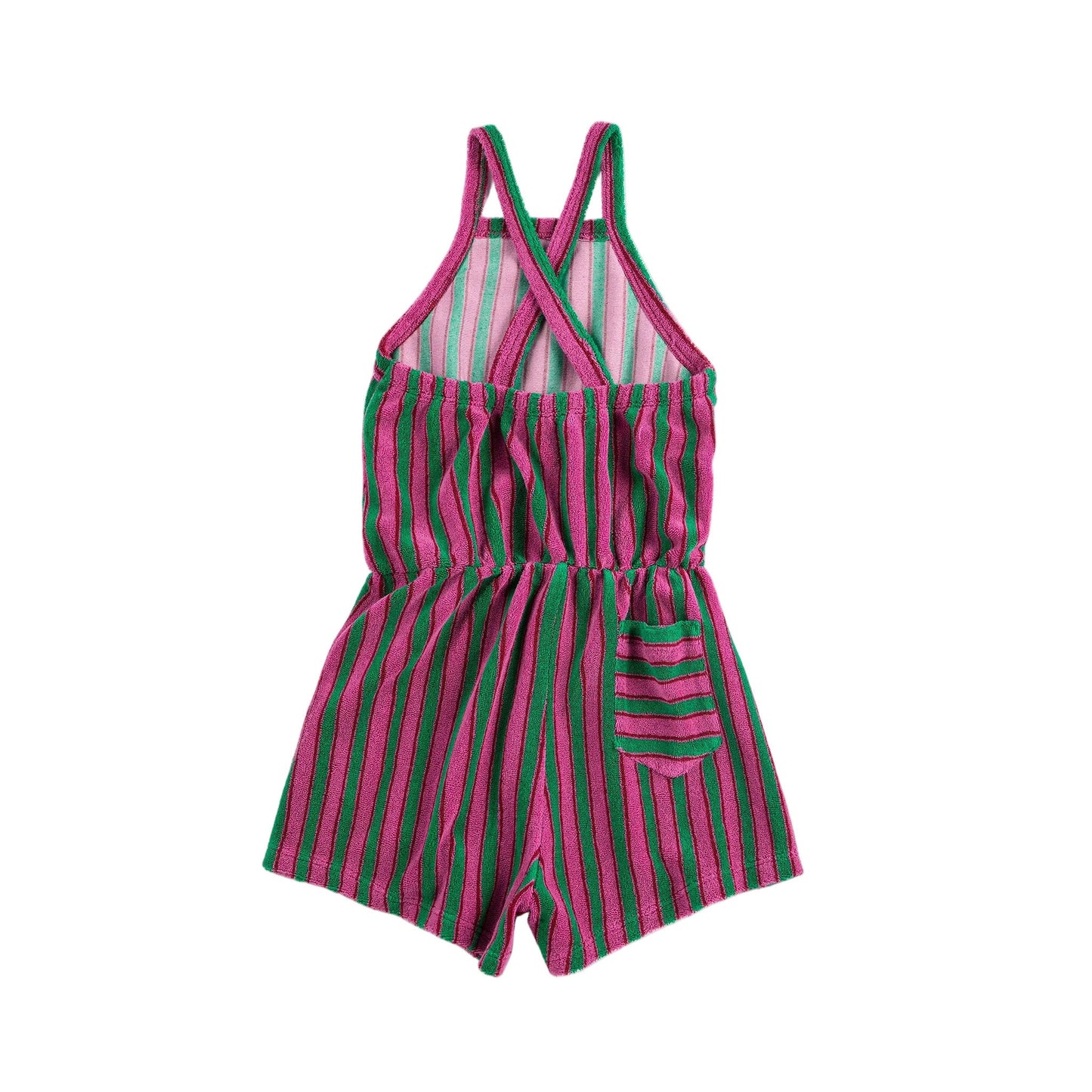 STRIPED TERRYCLOTH PLAYSUIT