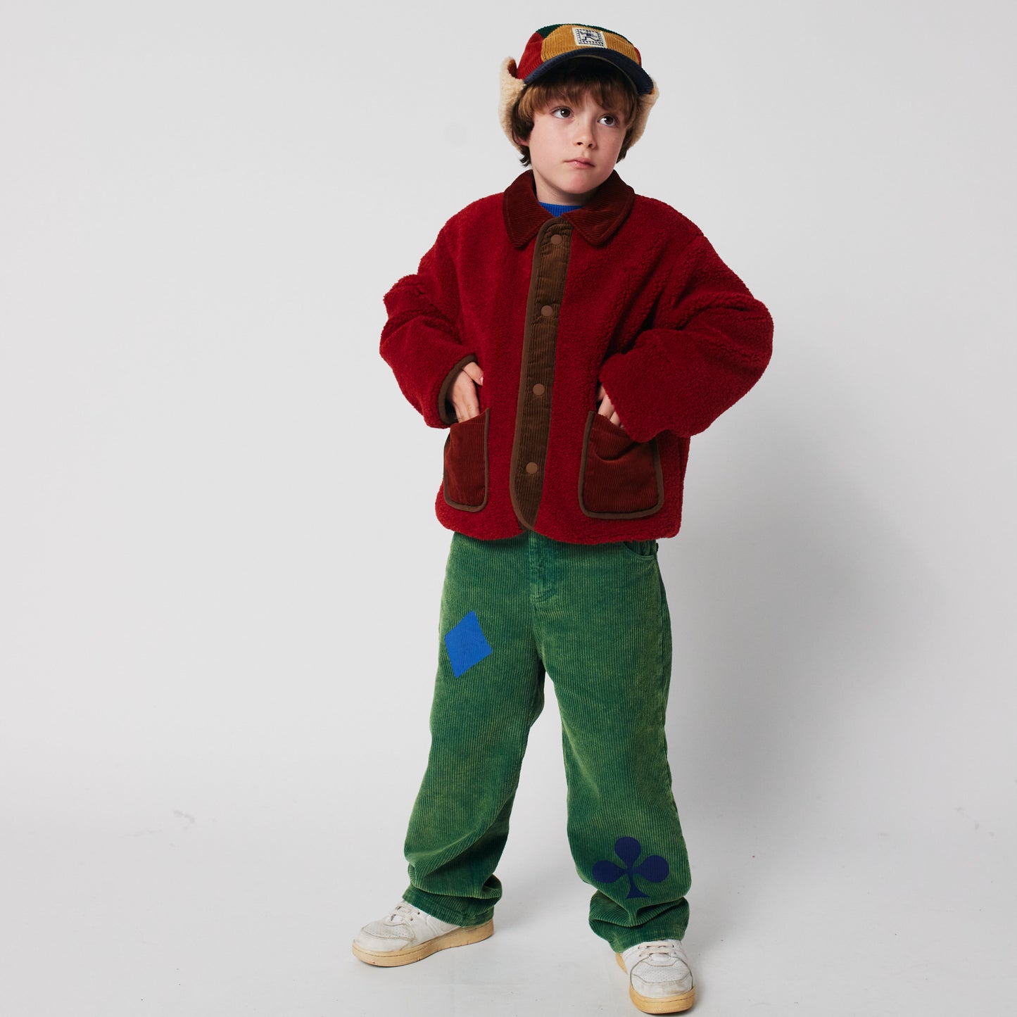 MULTICOLOR TILE REVERSIBLE SHEEPSKIN JACKET
