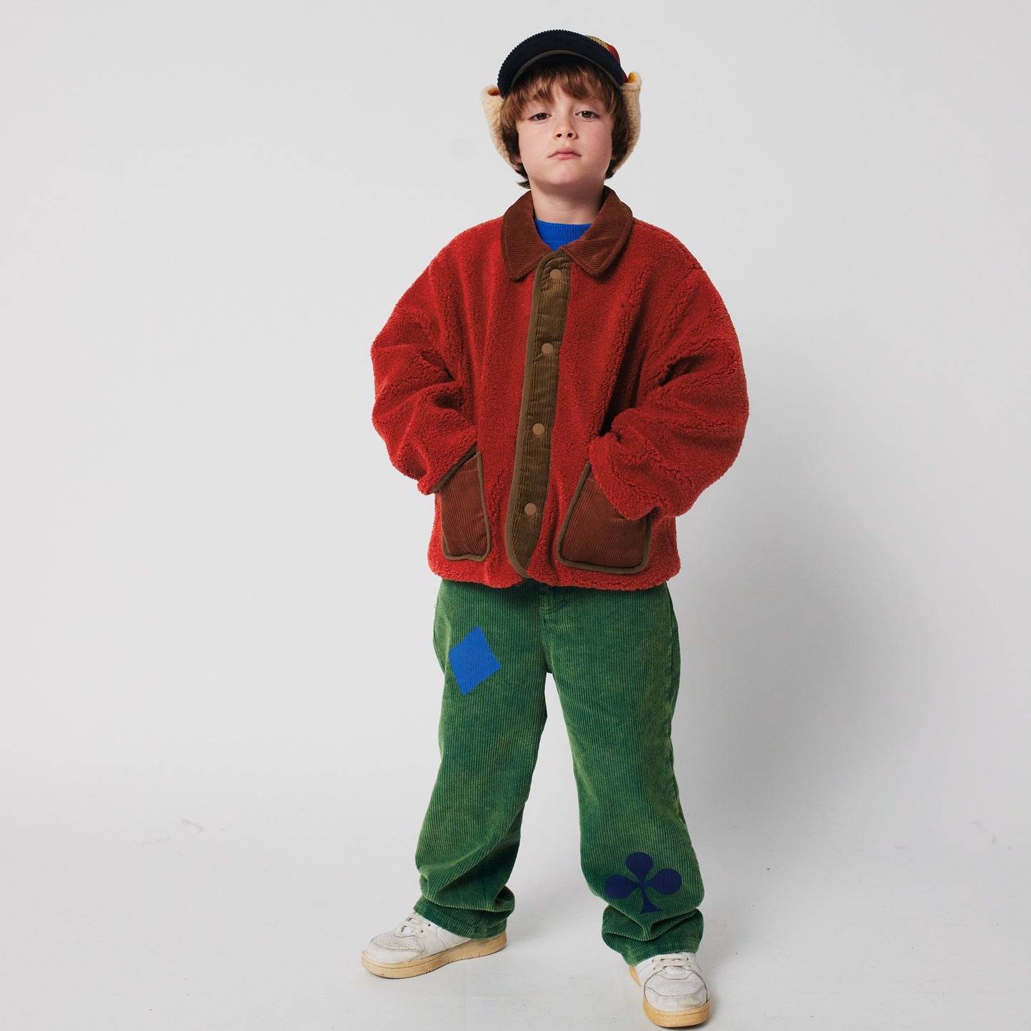 MULTICOLOR TILE REVERSIBLE SHEEPSKIN JACKET