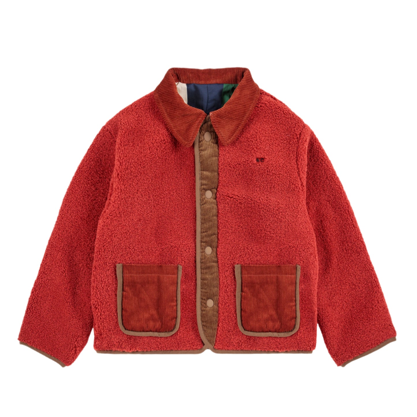 MULTICOLOR TILE REVERSIBLE SHEEPSKIN JACKET