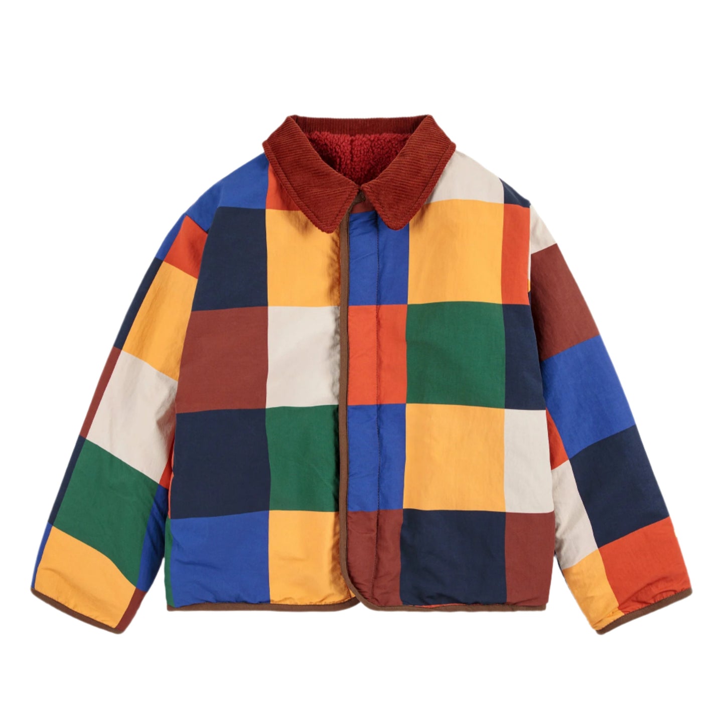 MULTICOLOR TILE REVERSIBLE SHEEPSKIN JACKET
