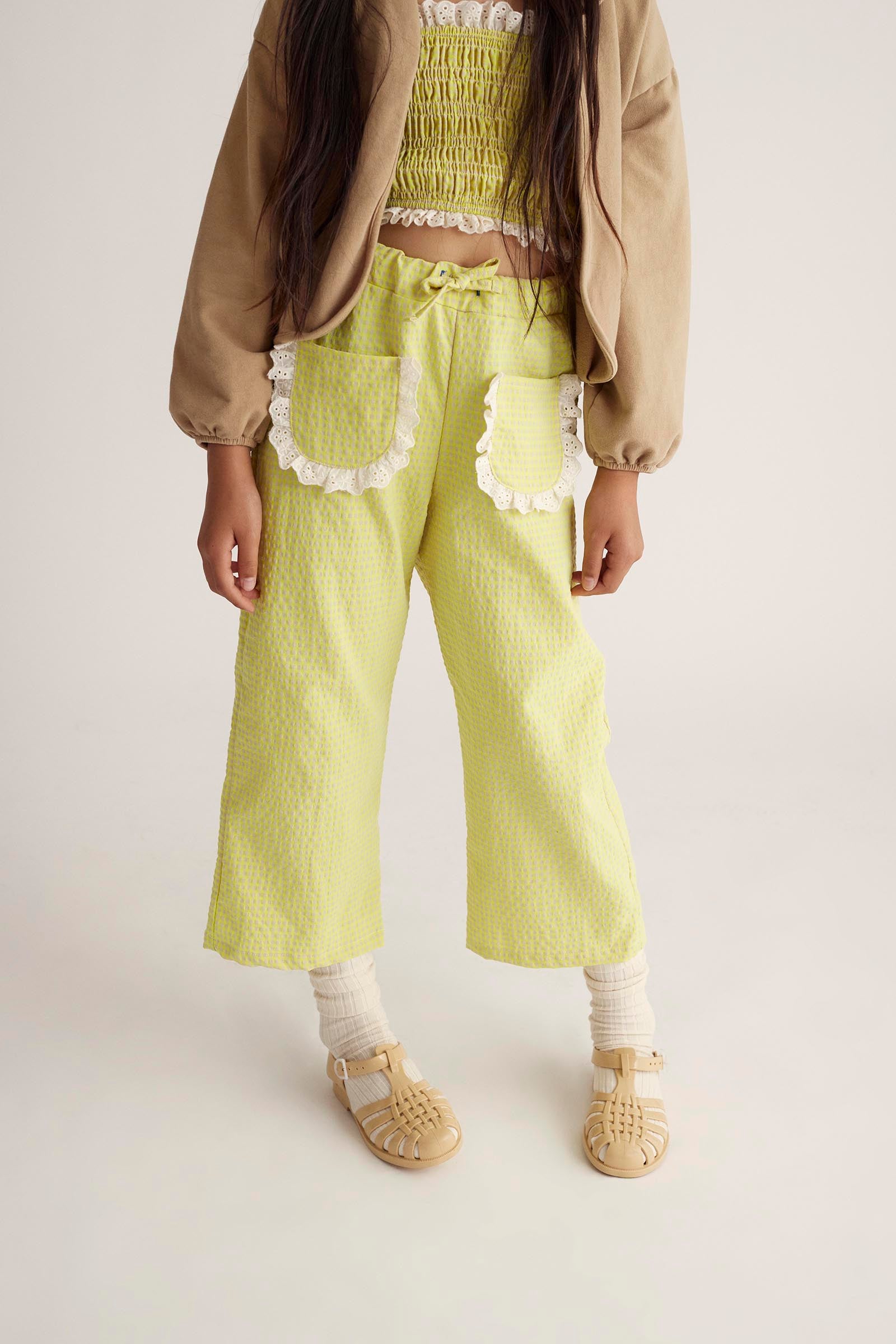 CLEAK GINGHAM YELLOW PANT - Little-ish