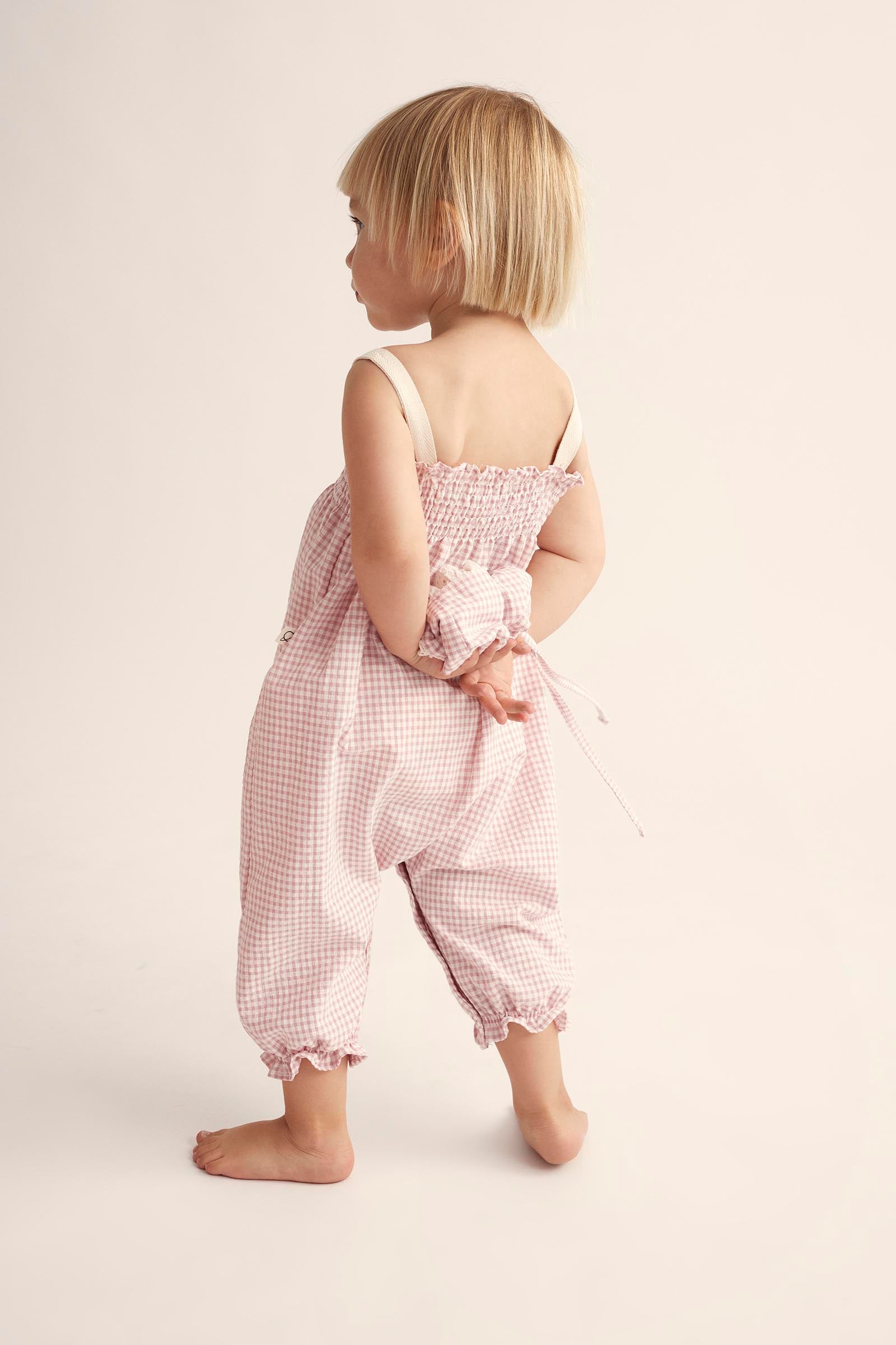 DORA PINK GINGHAM JUMPSUIT - Little-ish