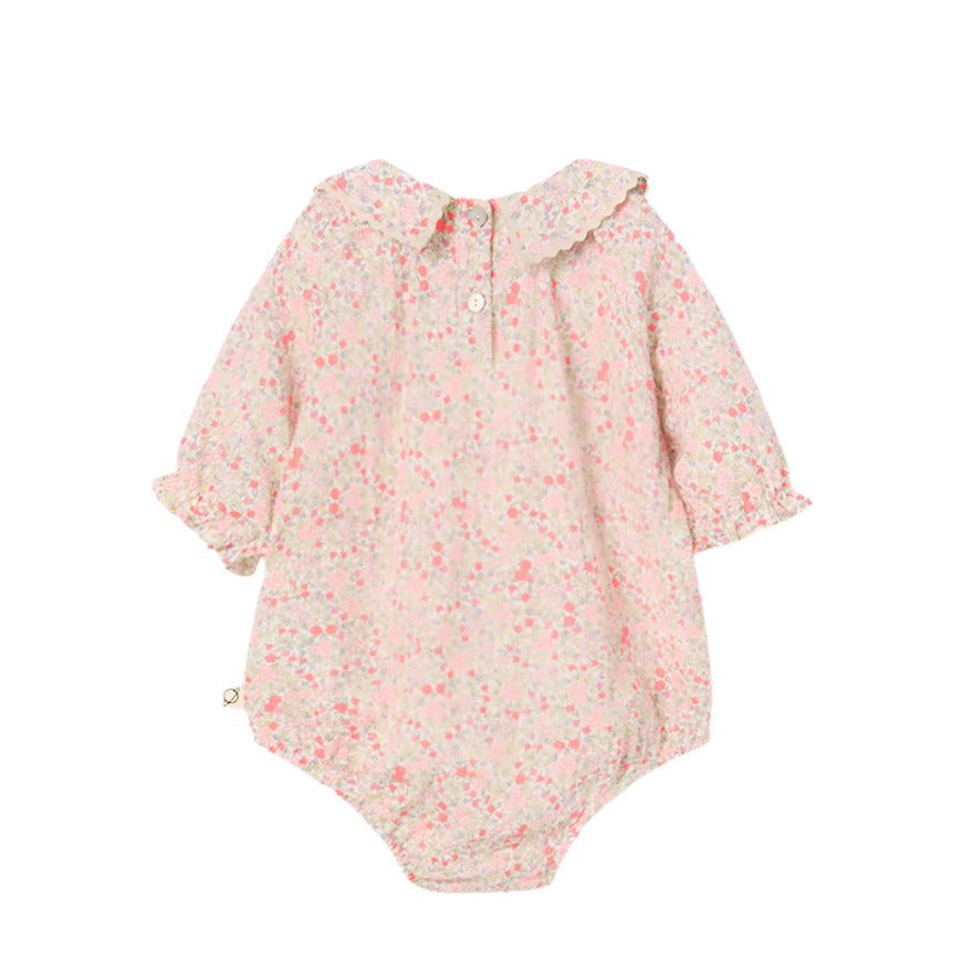 ELSA FLORAL ONESIE - CORAL - Little-ish
