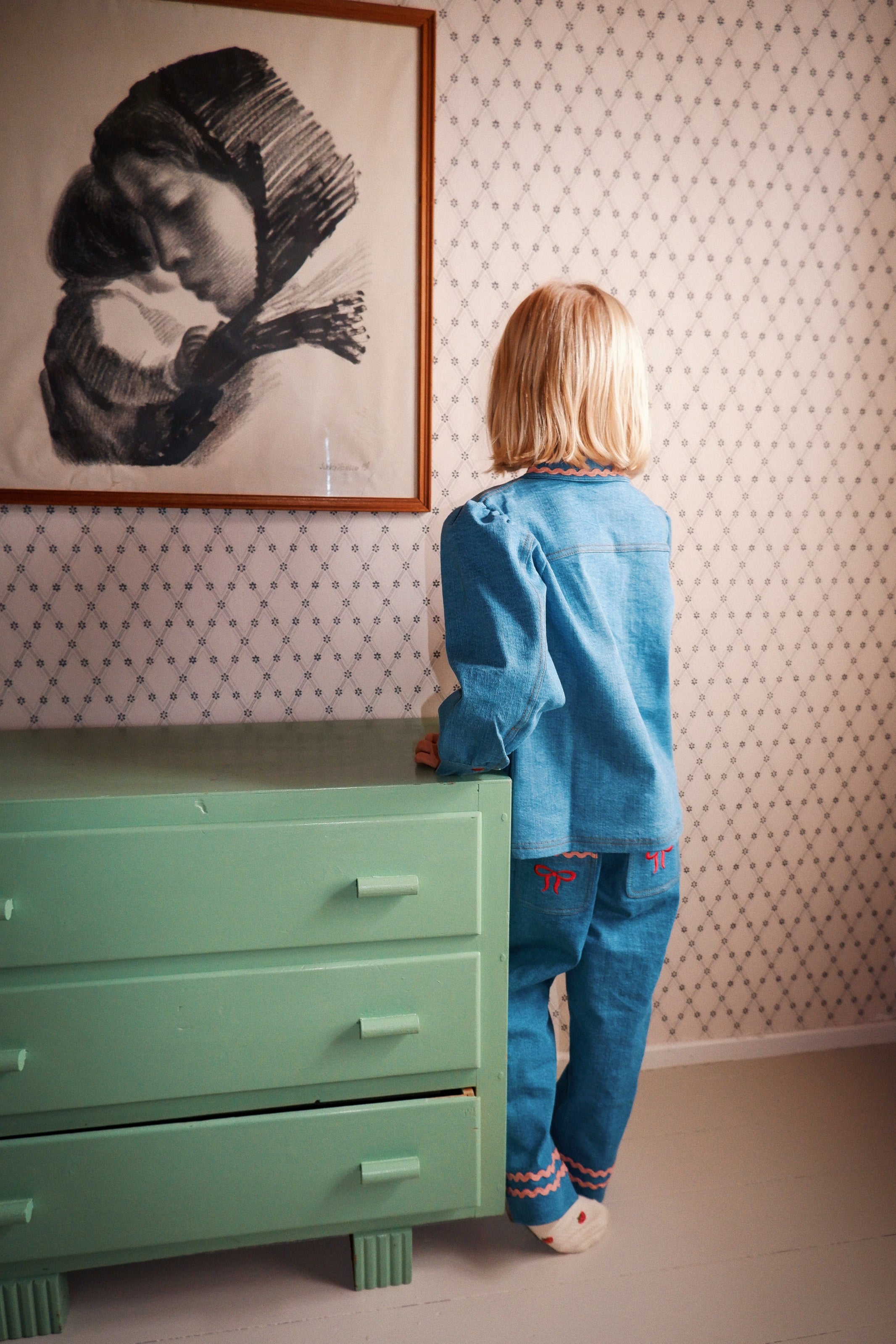 HAZEL LT DENIM PANTS - Little-ish