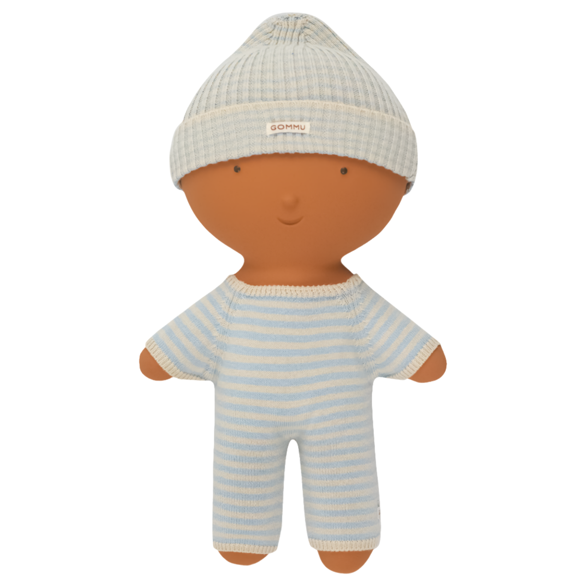 GOMMU STRIPED LONG ONESIE - SKY BLUE AND WHITE - Little-ish