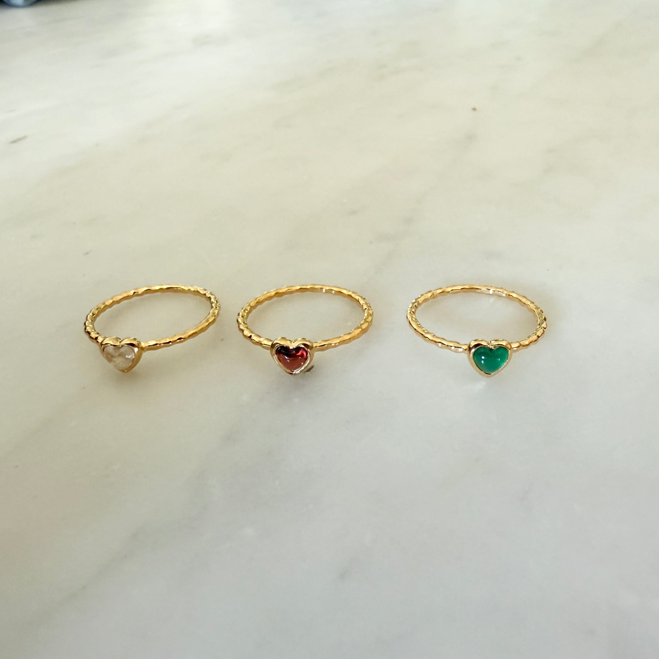 ROSE QUARTZ HEART RING - LARGE - Little-ish