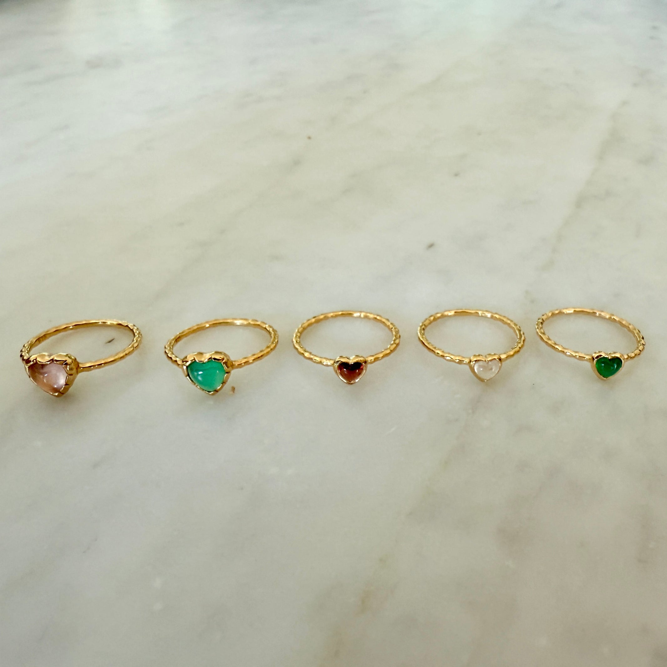 RED GARNET HEART RING -SMALL - Little-ish