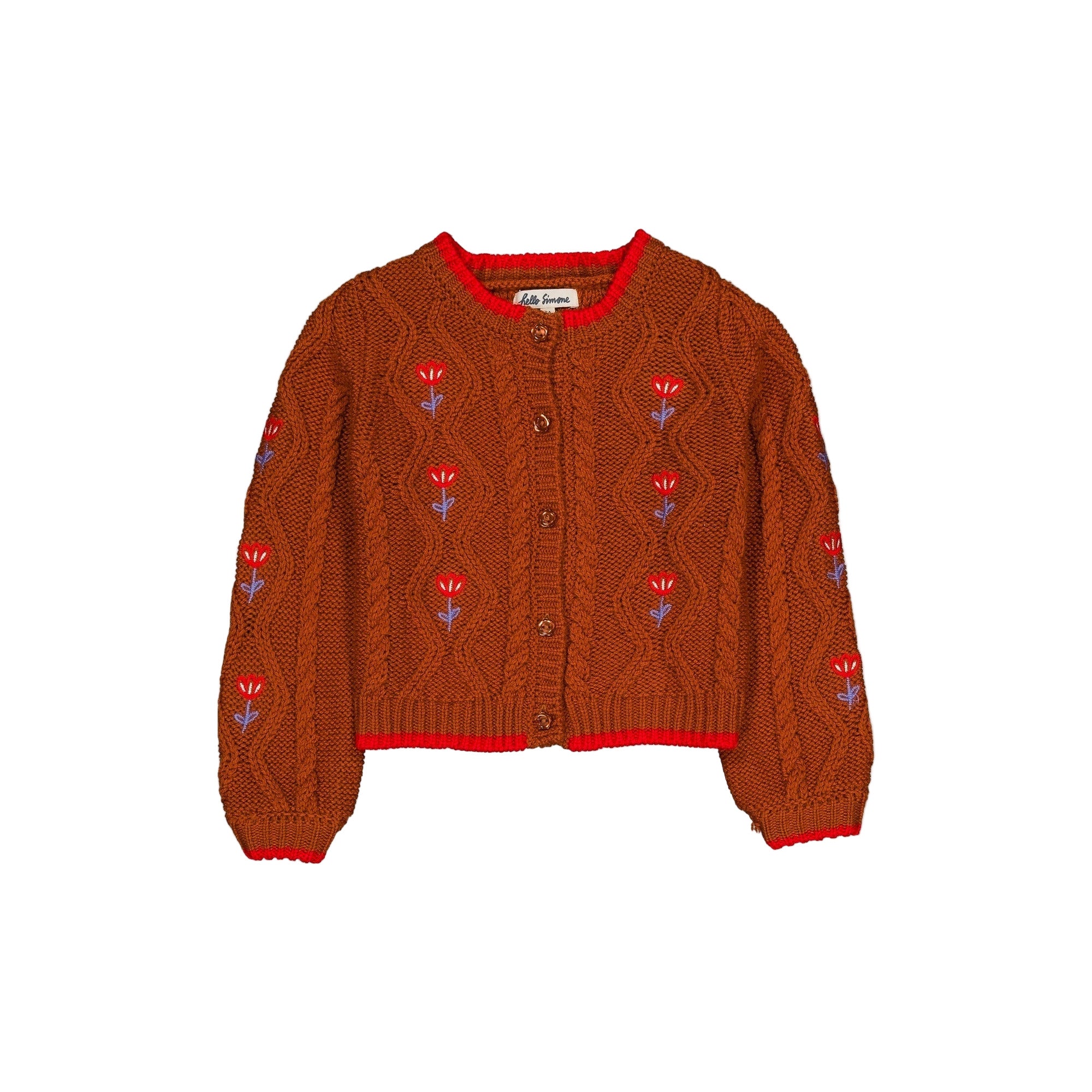 JEANNETTE CABLE KNIT CARDIGAN AND PANT SET - HAZELNUT - Little-ish