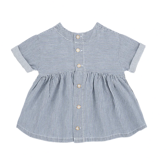 MARGALIDA RAILROAD STRIPE DENIM DRESS