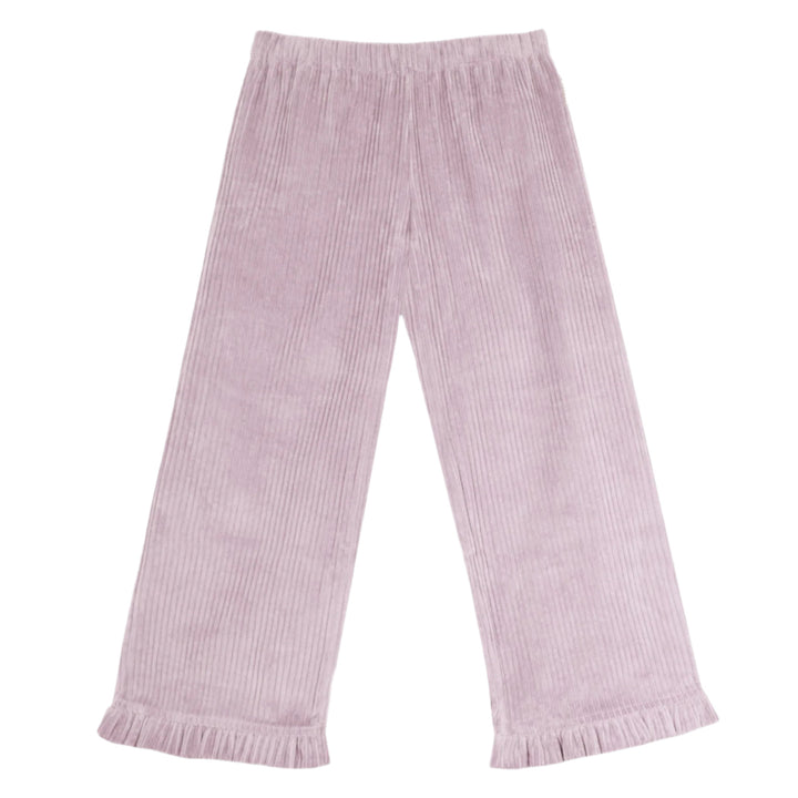 Pink ribbed pants on a white background