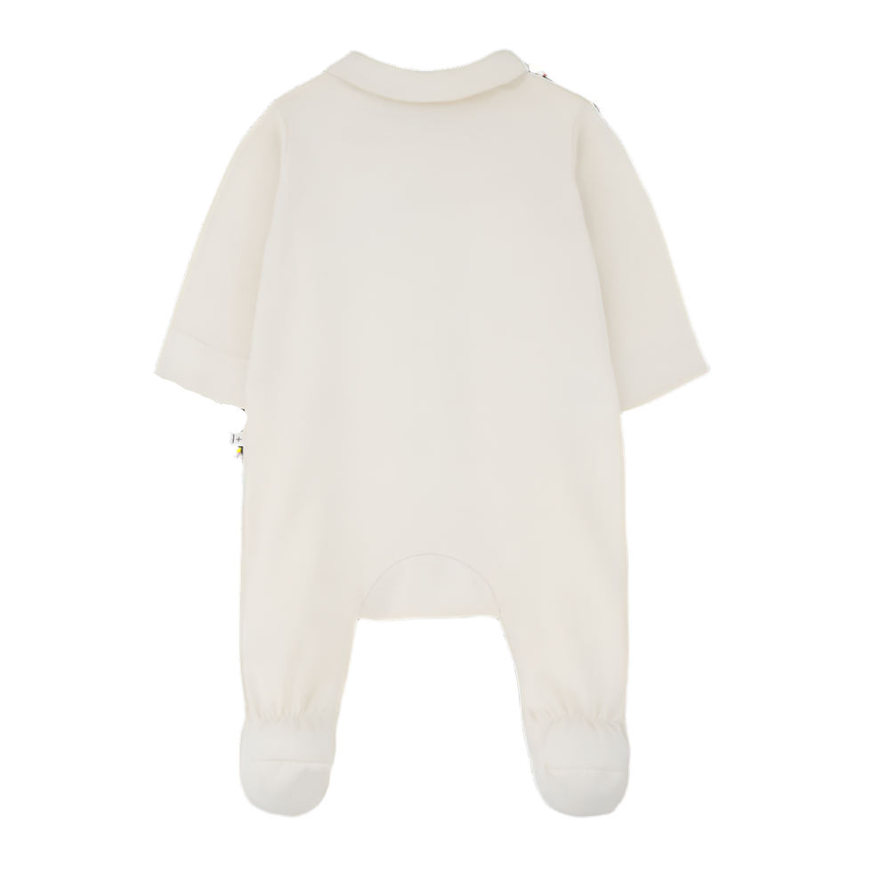 White baby onesie with collar on a white background - Little-ish