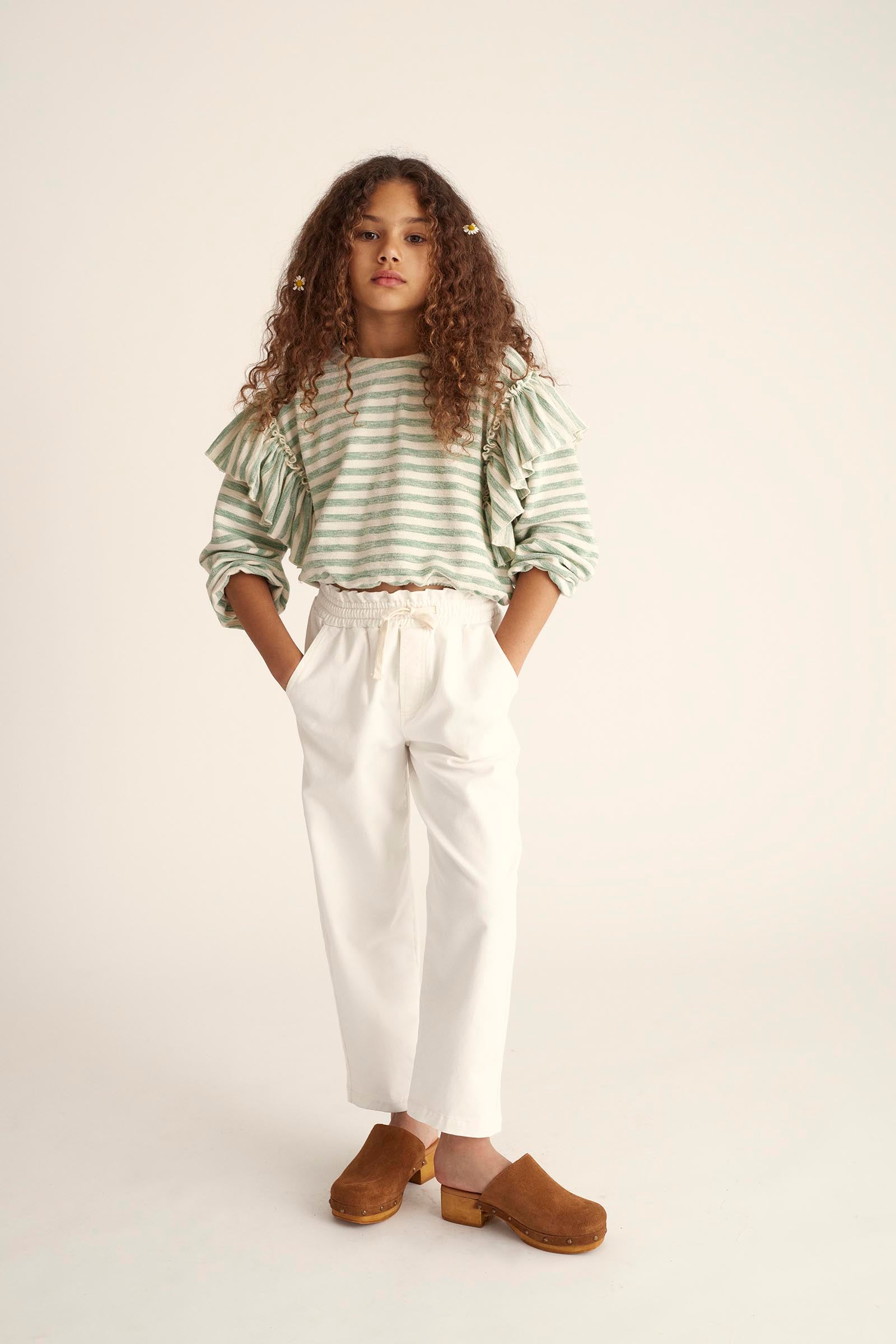 SILVIA GREEN GRASS STRIPE SWEATSHIRT - Little-ish