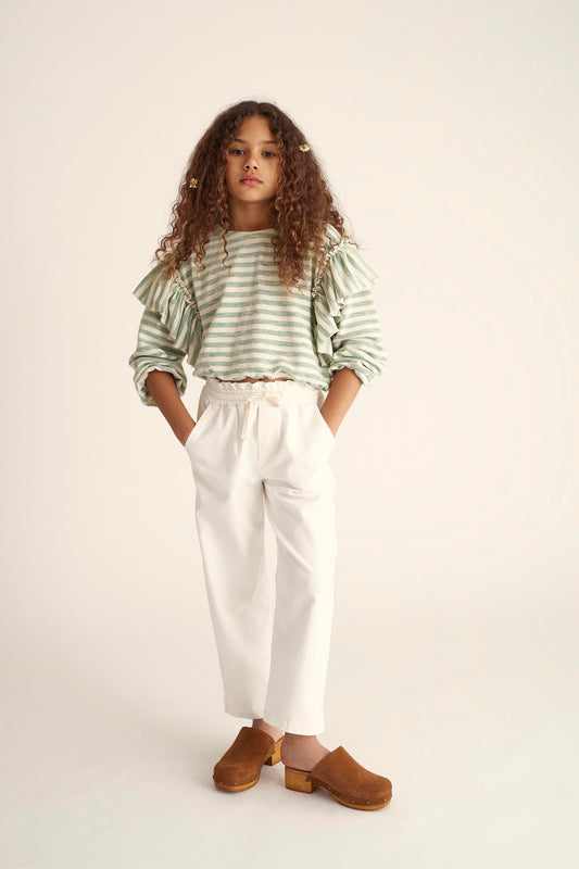 SILVIA GREEN GRASS STRIPE SWEATSHIRT