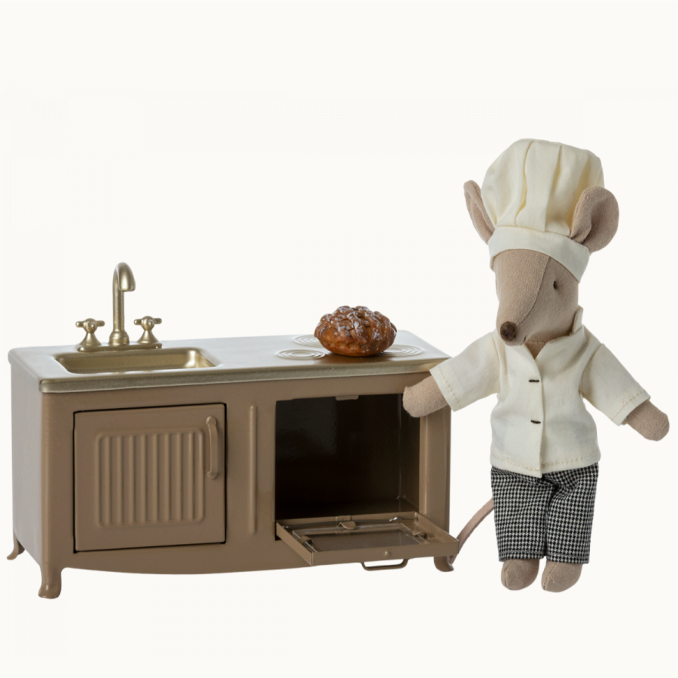 MOUSE KITCHEN STOVE - LIGHT BROWN