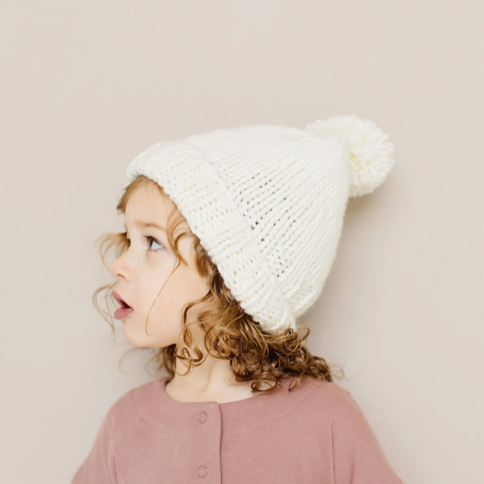 CLASSIC POM POM HAT - CREAM - Little-ish