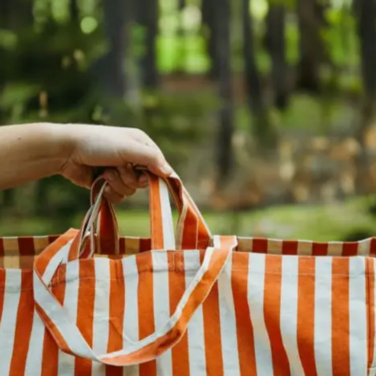 OrGANIC EXTRA LARGE CABANA TOTE BAG - ORANGE - Little-ish
