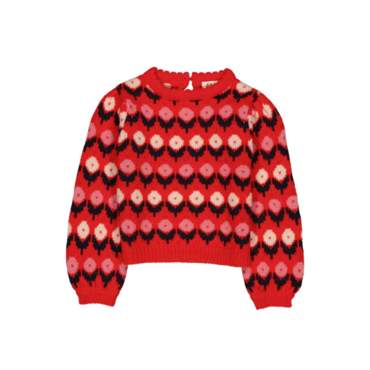 CLEOPHEE SWEATER FLEURETTE RED - Little-ish