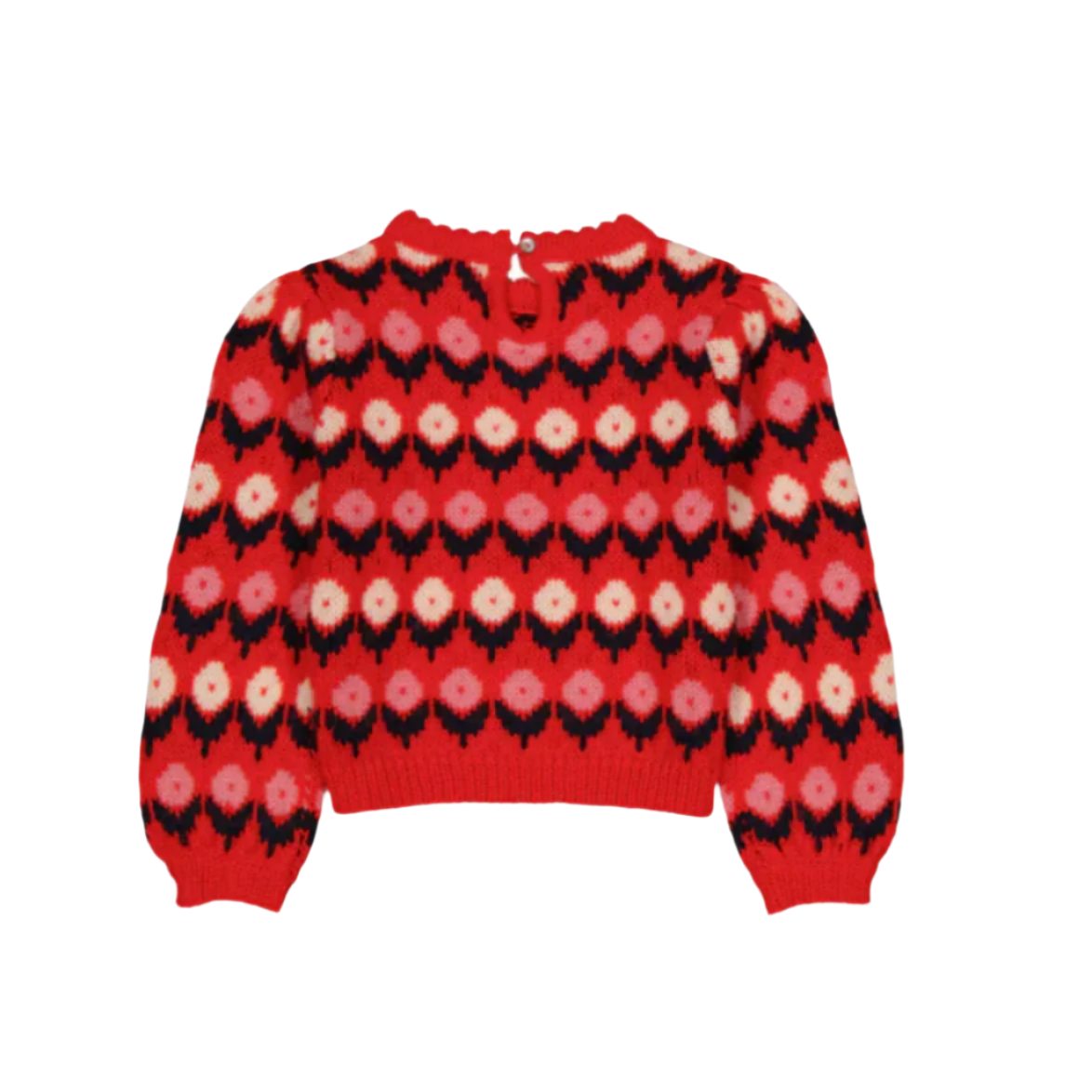 CLEOPHEE SWEATER FLEURETTE RED - Little-ish