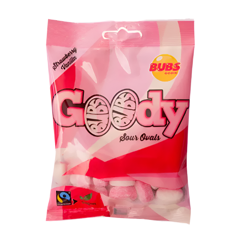 BUBS SOUR STRAWBERRY VANILLA OVAL CANDY
