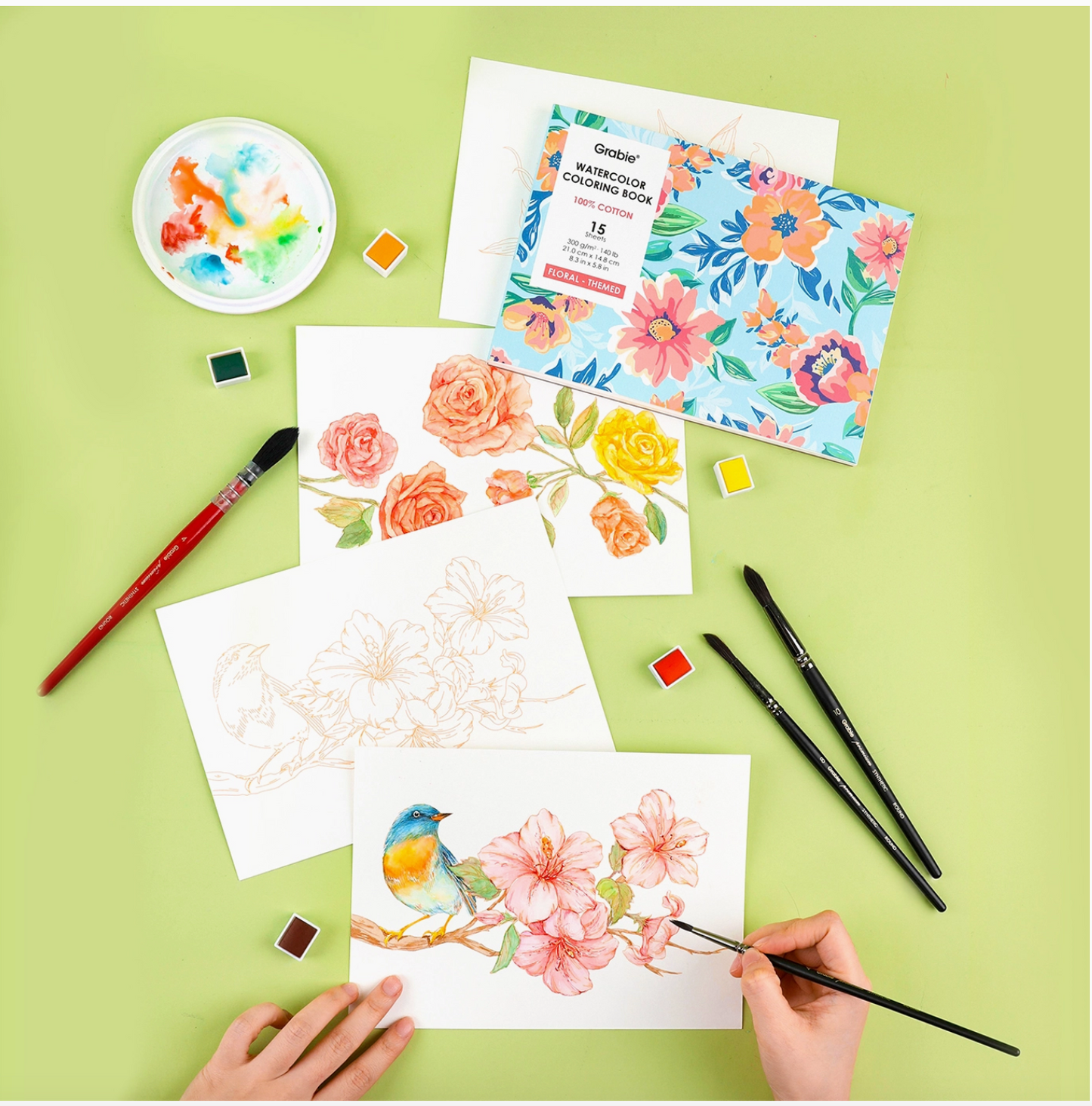 FLORAL WATERCOLOR COLORING BOOK
