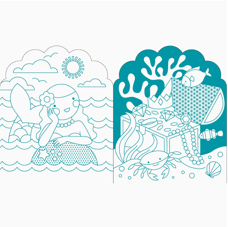 STICKER COLORING BOOK: MERMAIDS