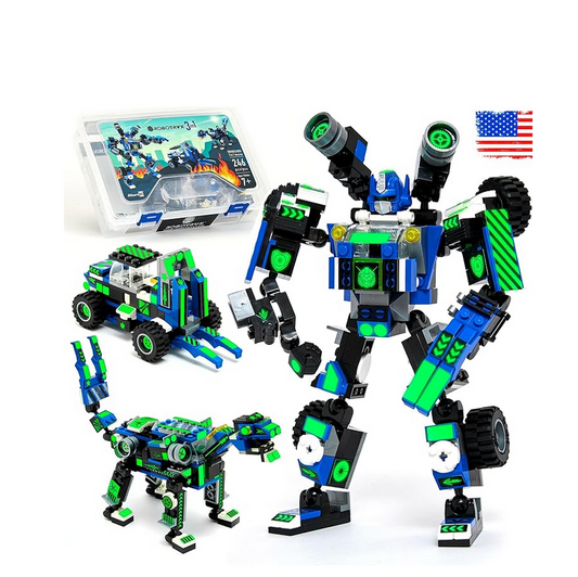 BLUE SNABGLIDER ROBOT STEM TOY 3-IN-1 SET