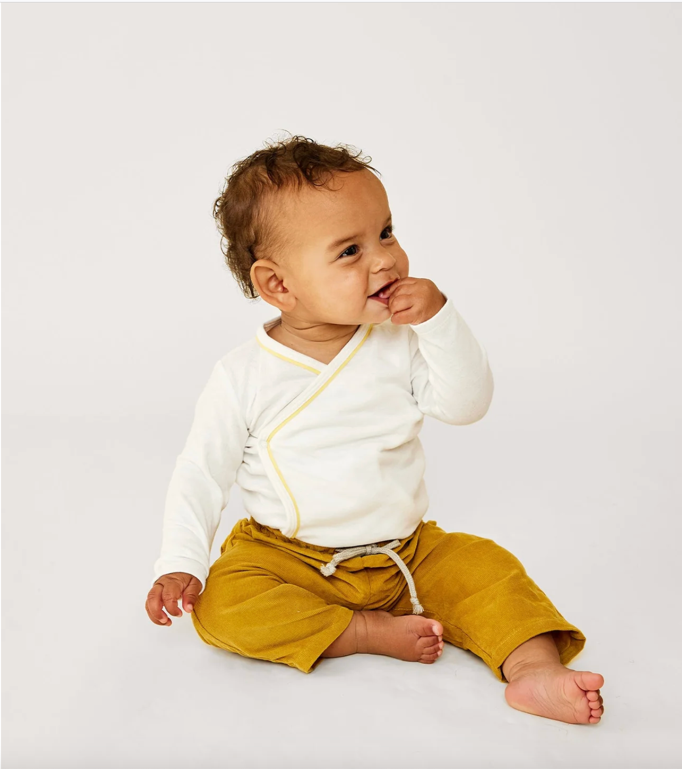 YELLOW PIPING ONESIE