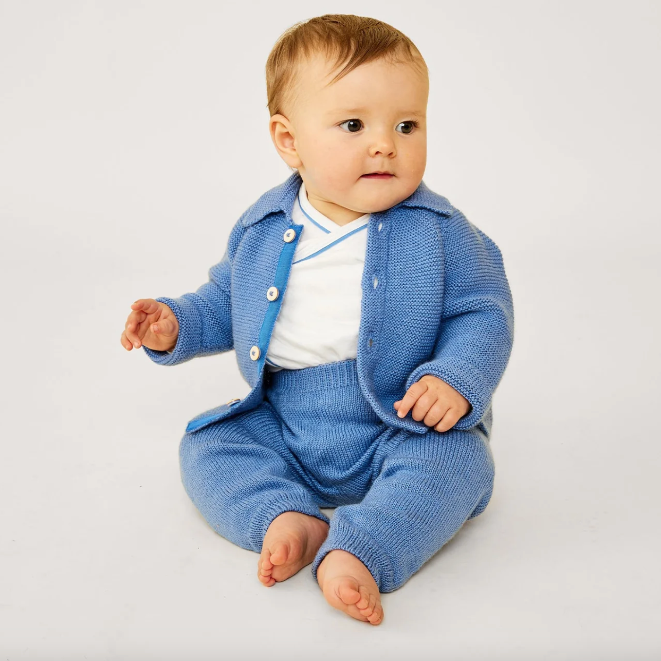OSO & ME PAT BABY KNIT JACKET & PANT SET