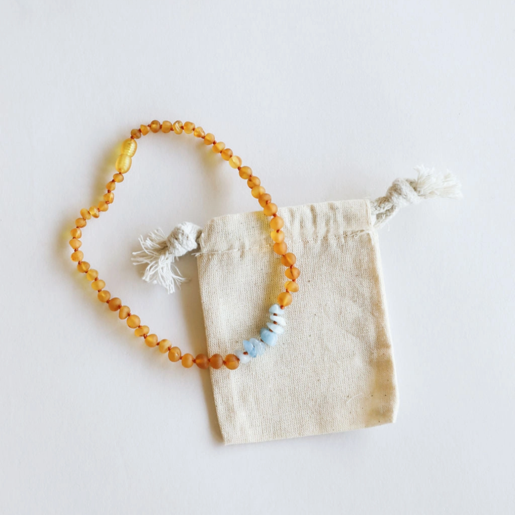 RAW HONEY BALTIC AMBER + AQUAMARINE - Little-ish