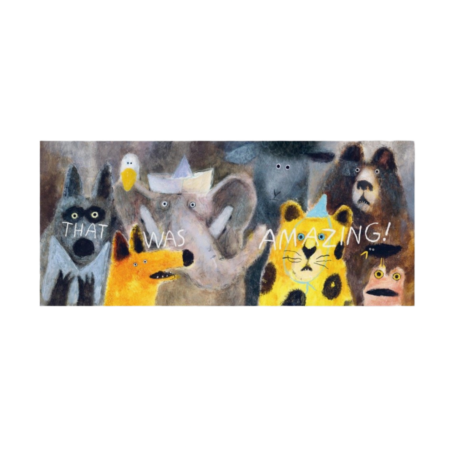 Illustration of various animals with text 'THAT WAS AMAZING!' on a white background