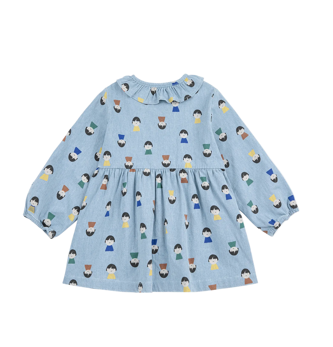 GAME PAWNS ALL OVER LIGHT DENIM DRESS - Little-ish