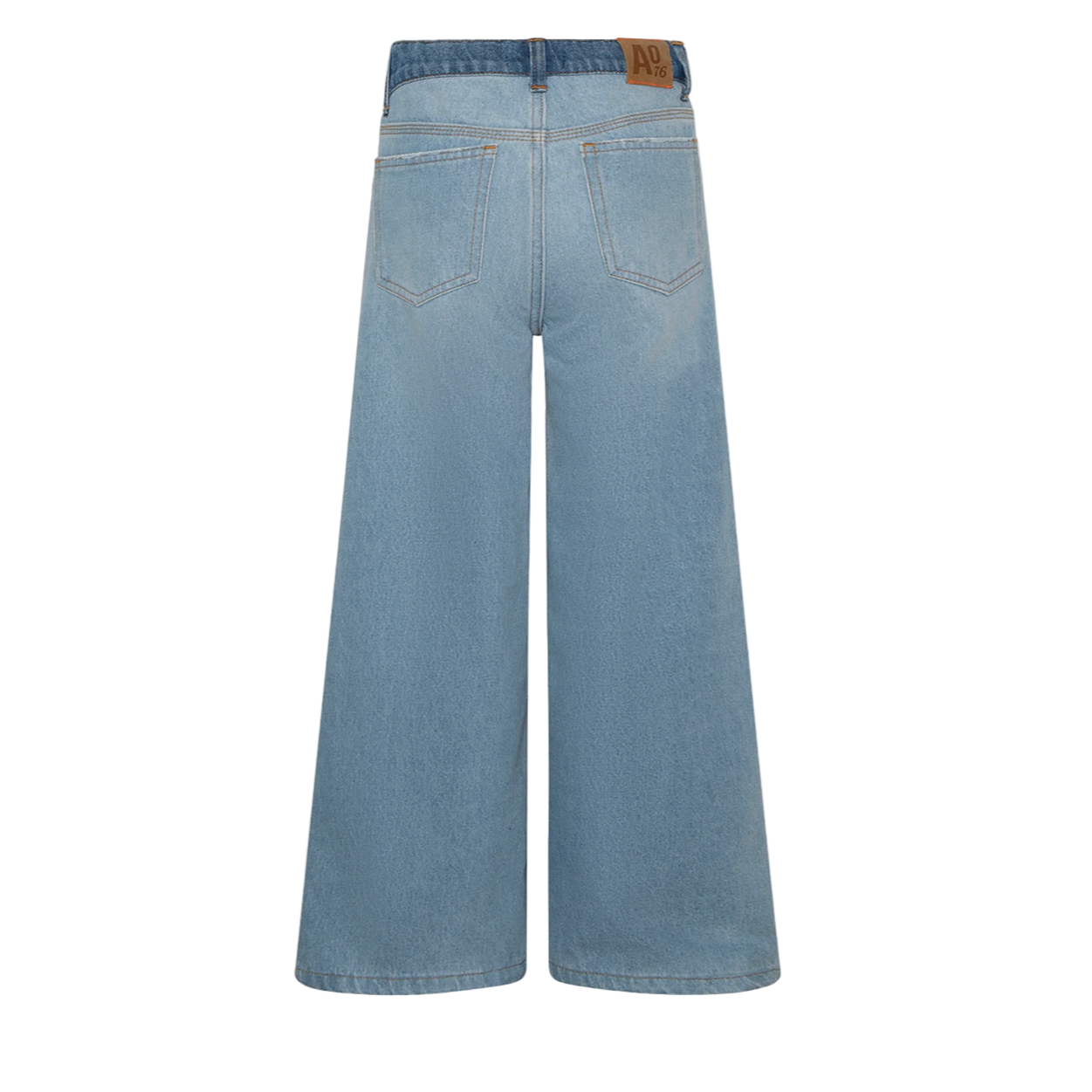 Light blue wide-leg jeans on a white background - Little-ish