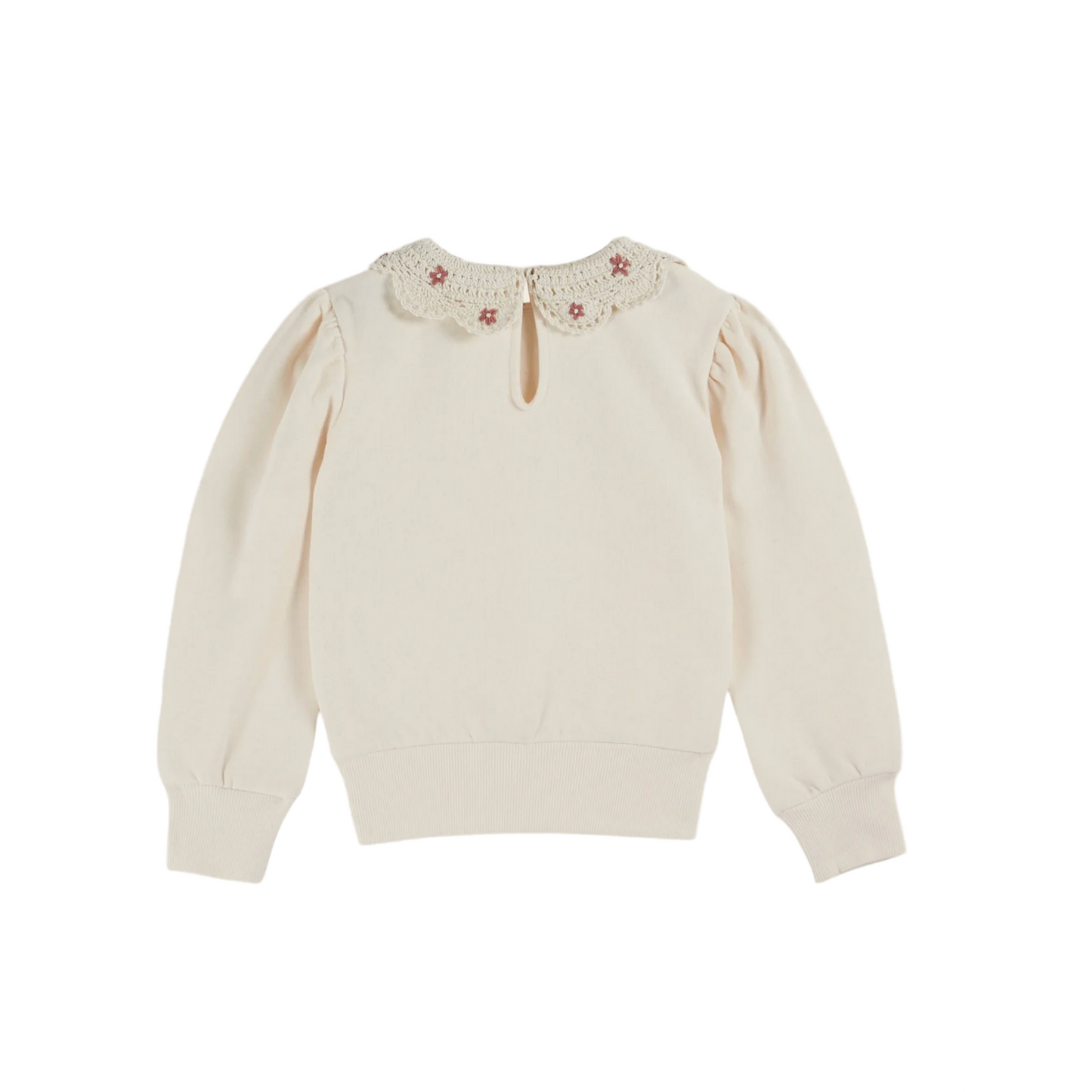 CHROCHETED ORGANIC SWEATSHIRT