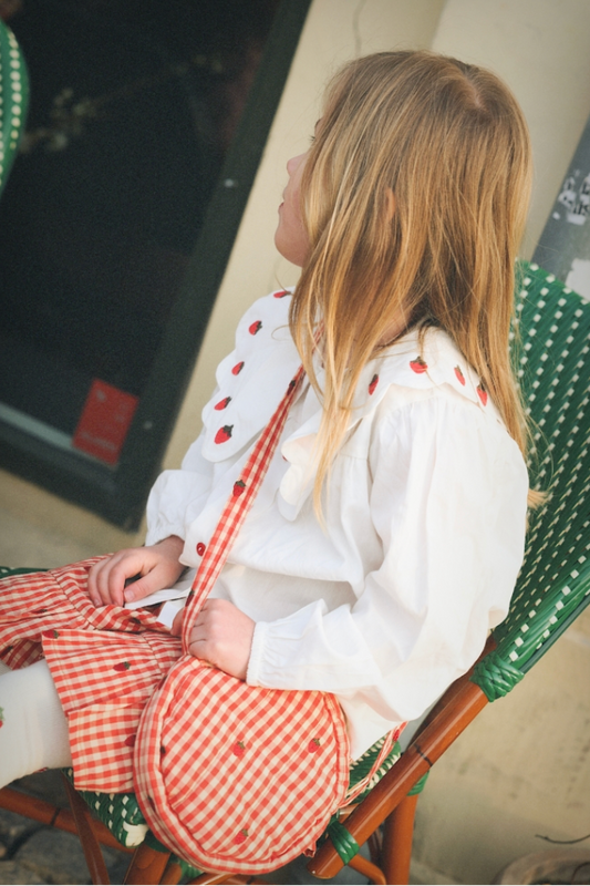 STRAWBERRY GINGHAM PURSE