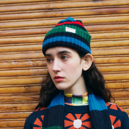 STRIPED KNITED BEANIE