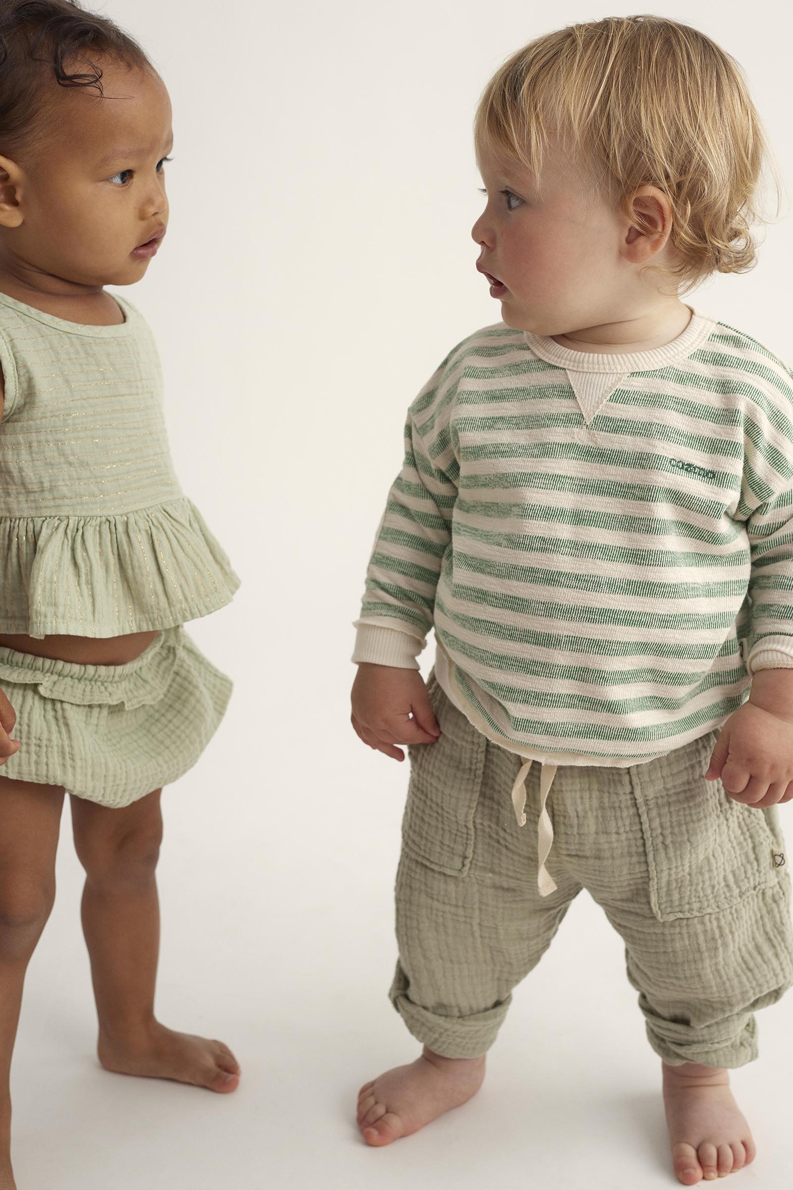 THIAGO GREEN GRASS STRIPE SWEATSHIRT - Little-ish