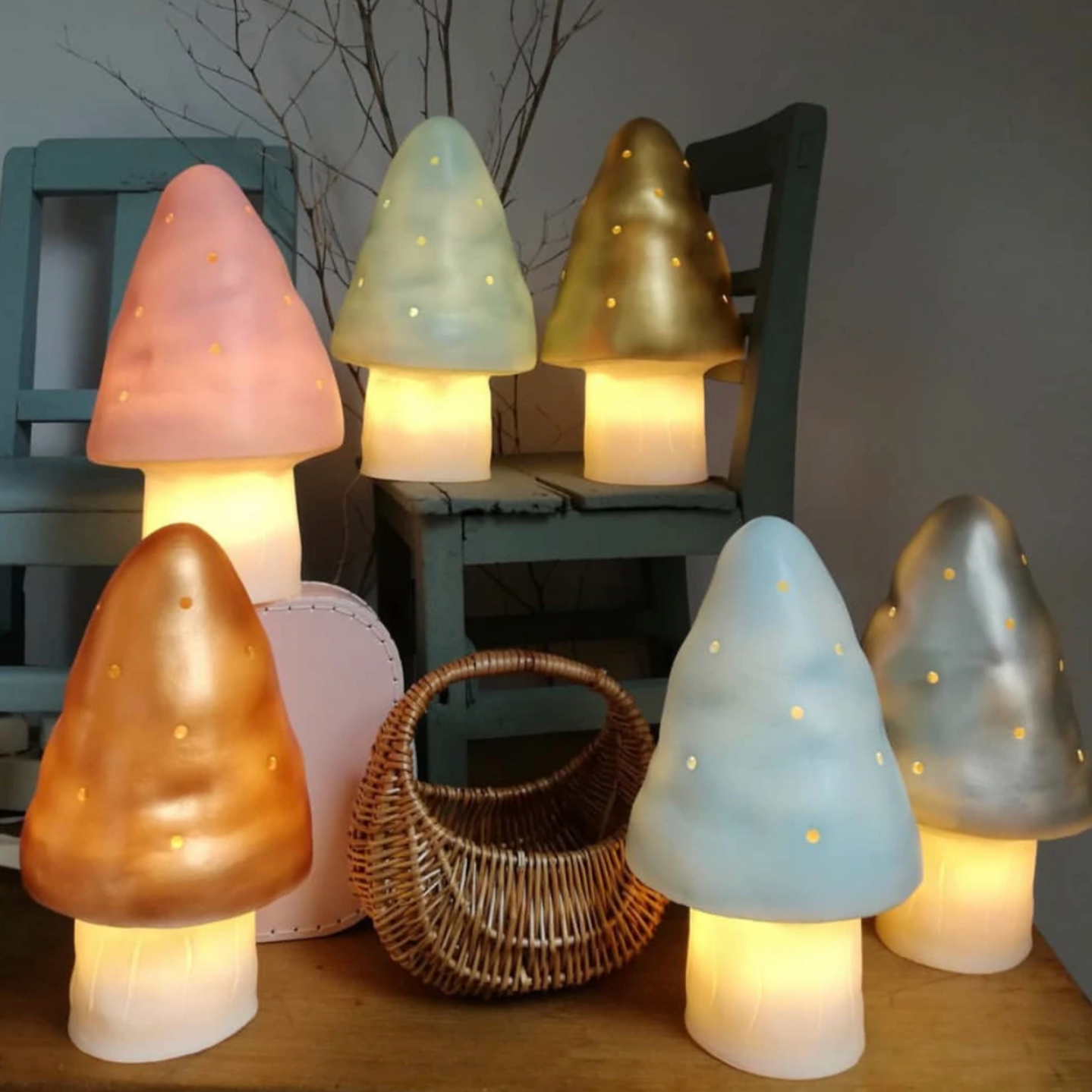 PINK TOADSTOOL LAMP - SMALL