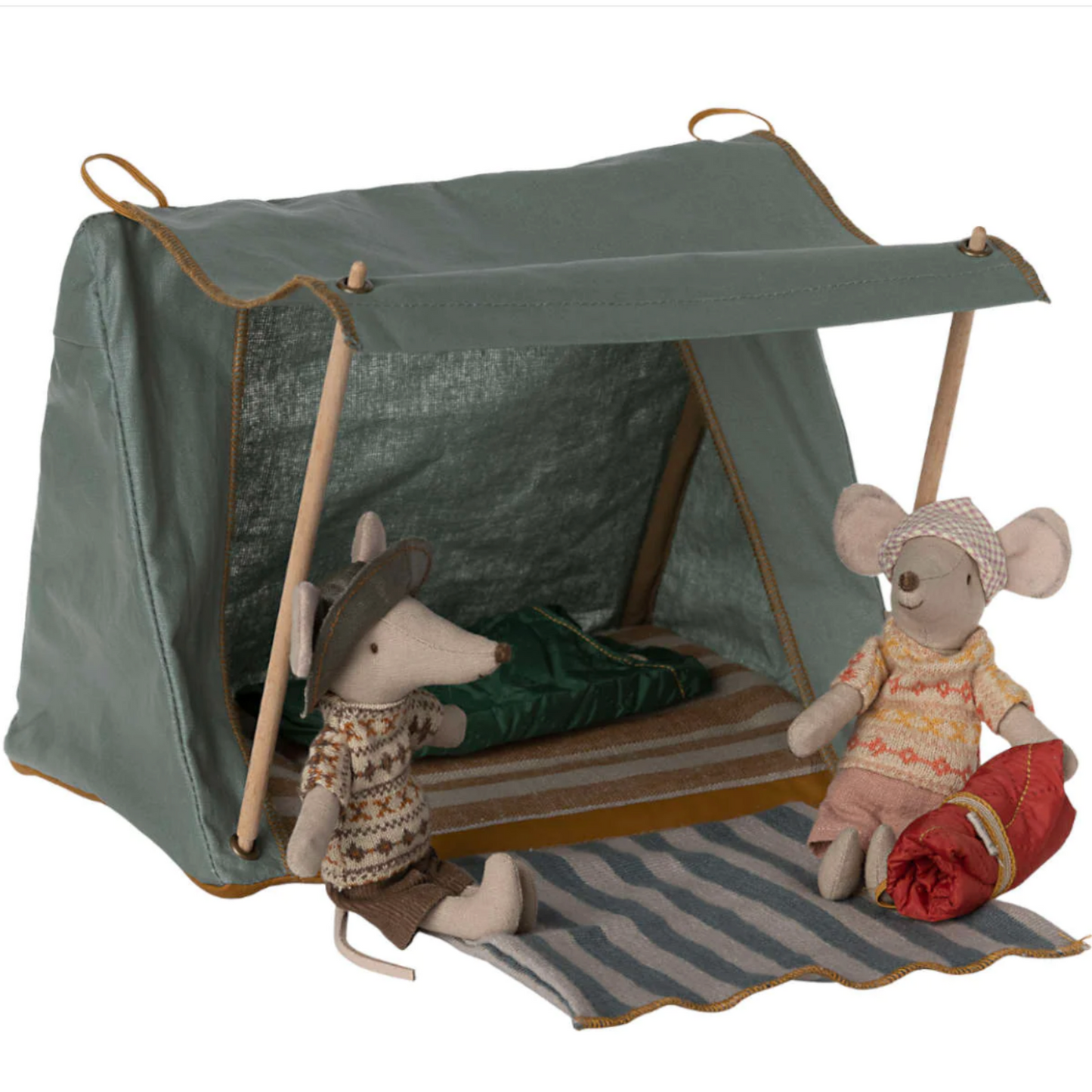 MAILEG MOUSE HAPPY CAMPER TENT - GREEN