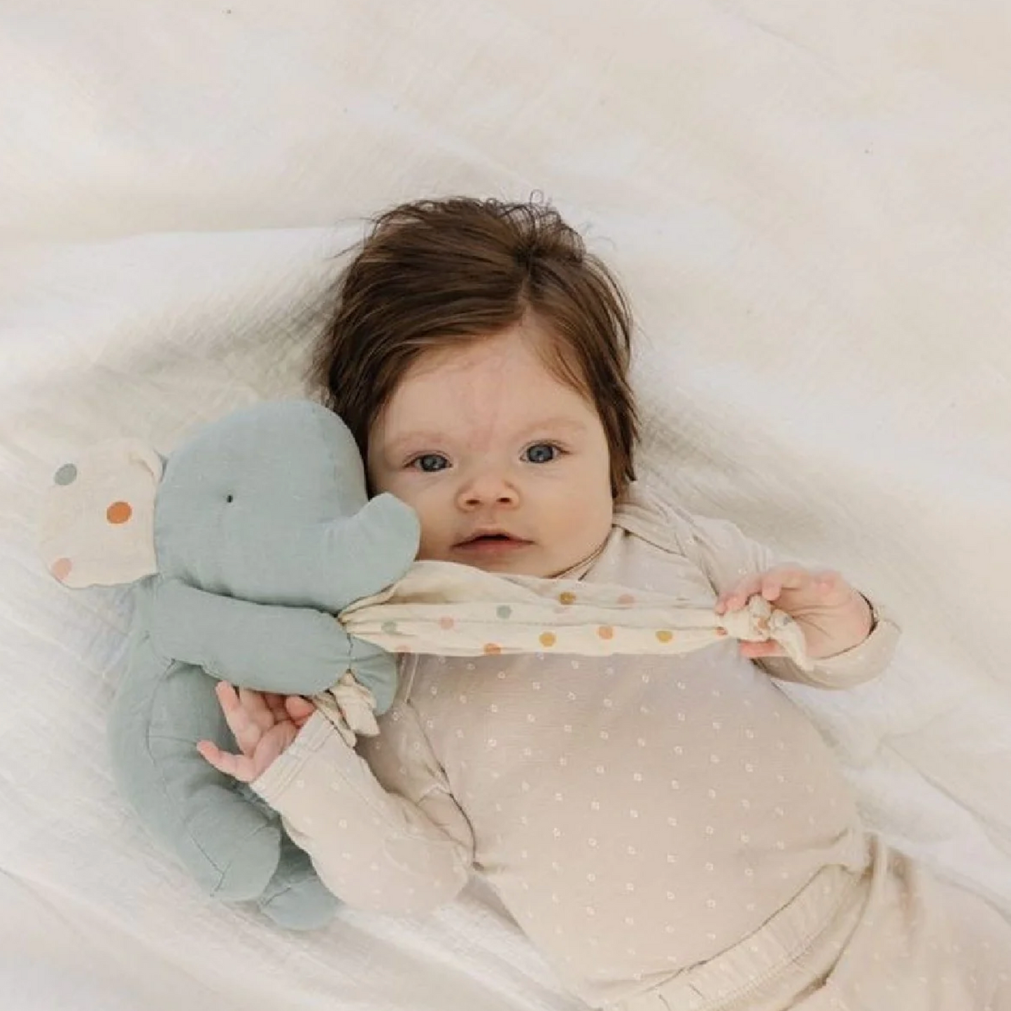 LULLABY ELEPHANT STUFFED ANIMAL - IRON GRAY