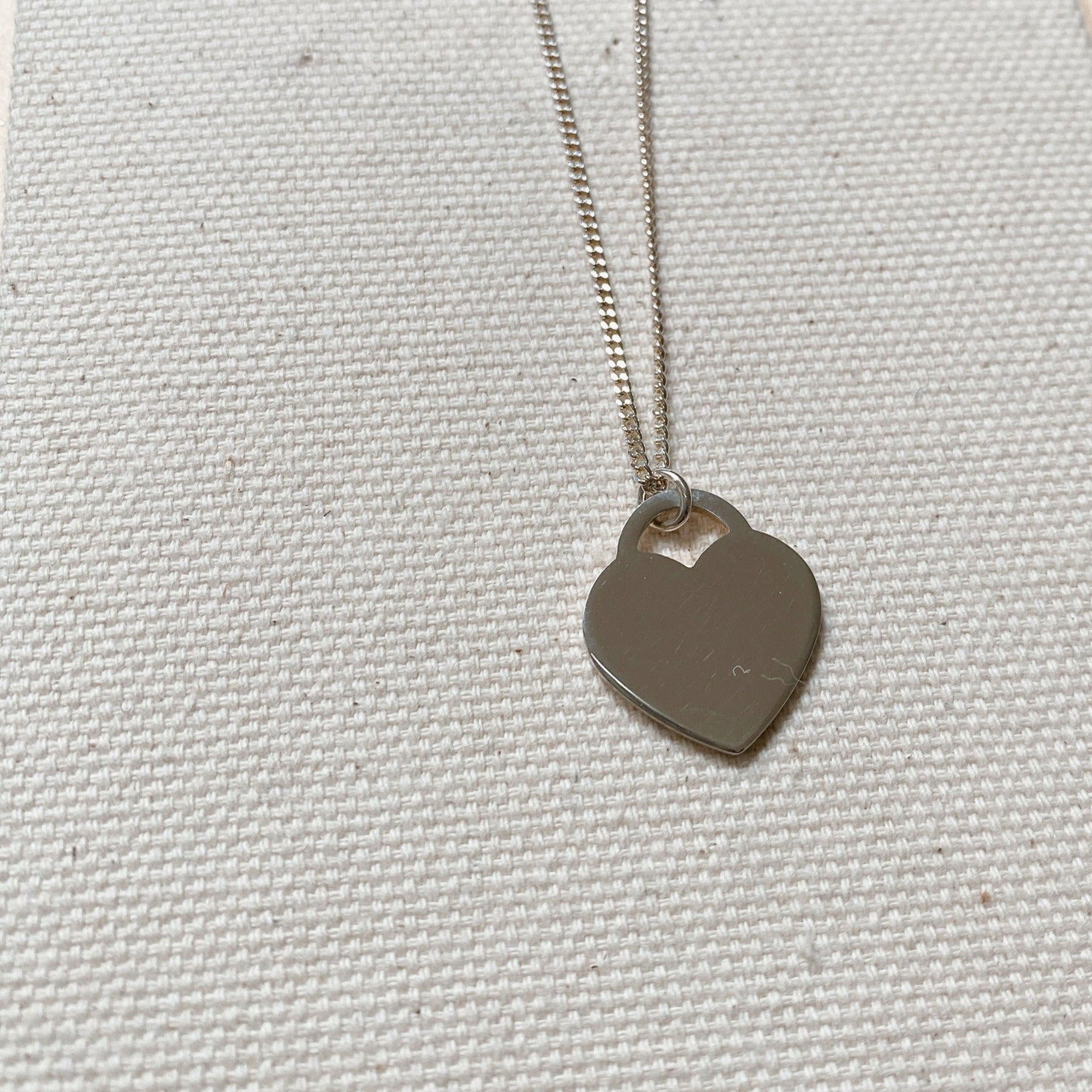 SILVER HEART ID NECKLACE - Little-ish