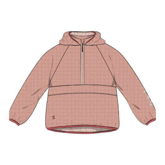 LIGHTWEIGHT GINGHAM WINDBREAKER - RED