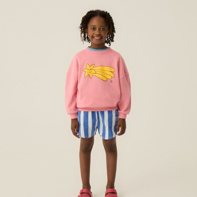 BLUE STRIPES WASHED SHORTS