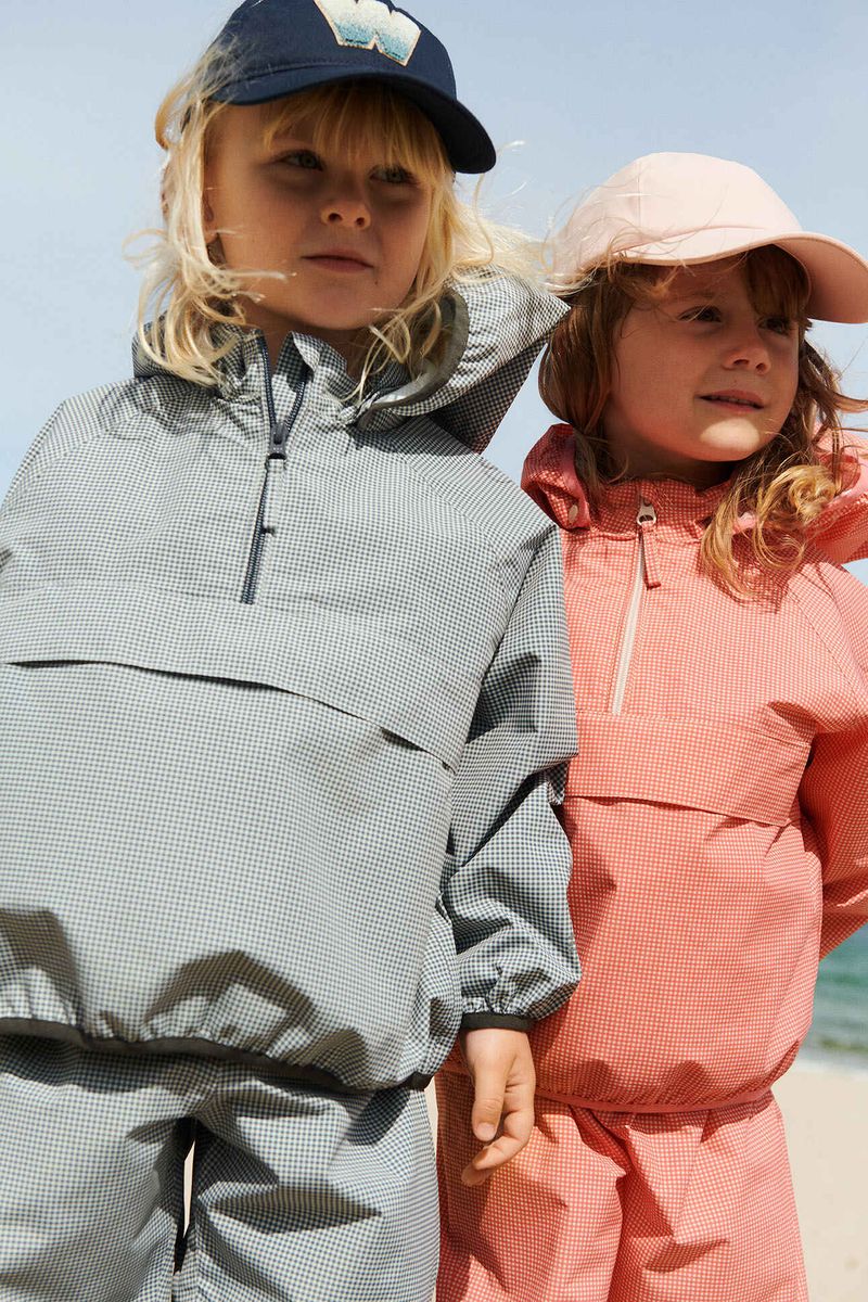 LIGHTWEIGHT GINGHAM WINDBREAKER SHELL