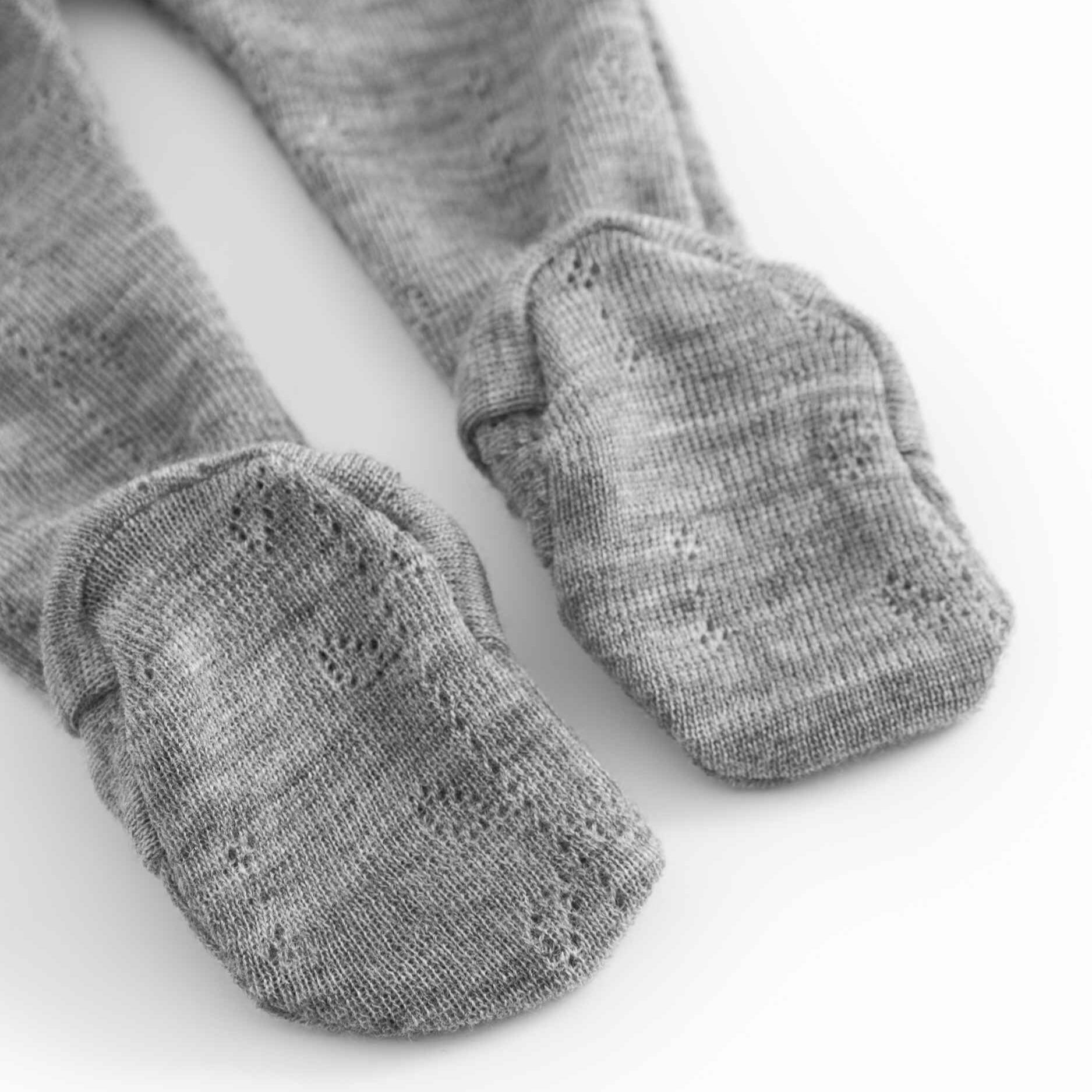 Gray tights with textured finish on a white background - Little-ish