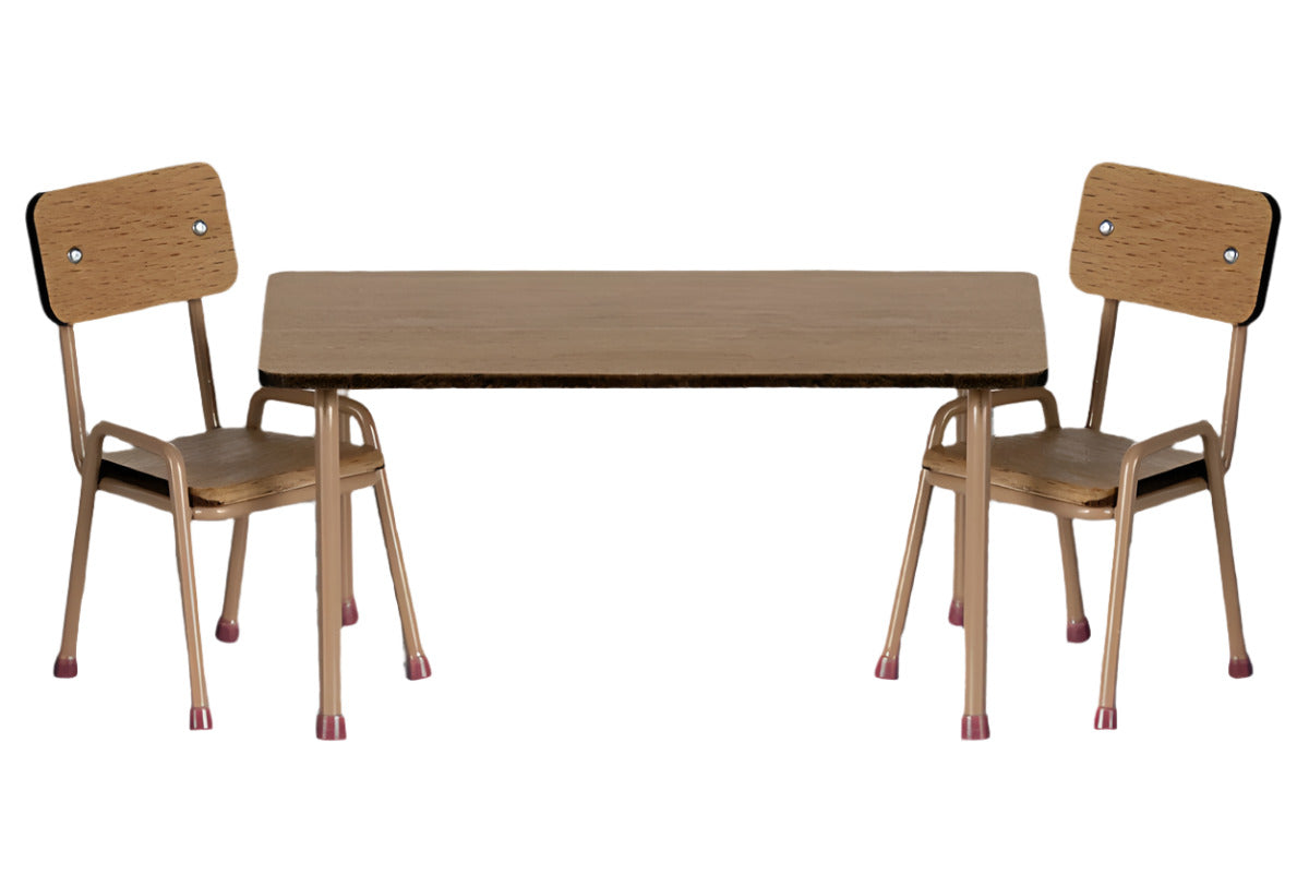 MAILEG MOUSE TABLE AND CHAIRS SET - DARK POWDER - Little-ish
